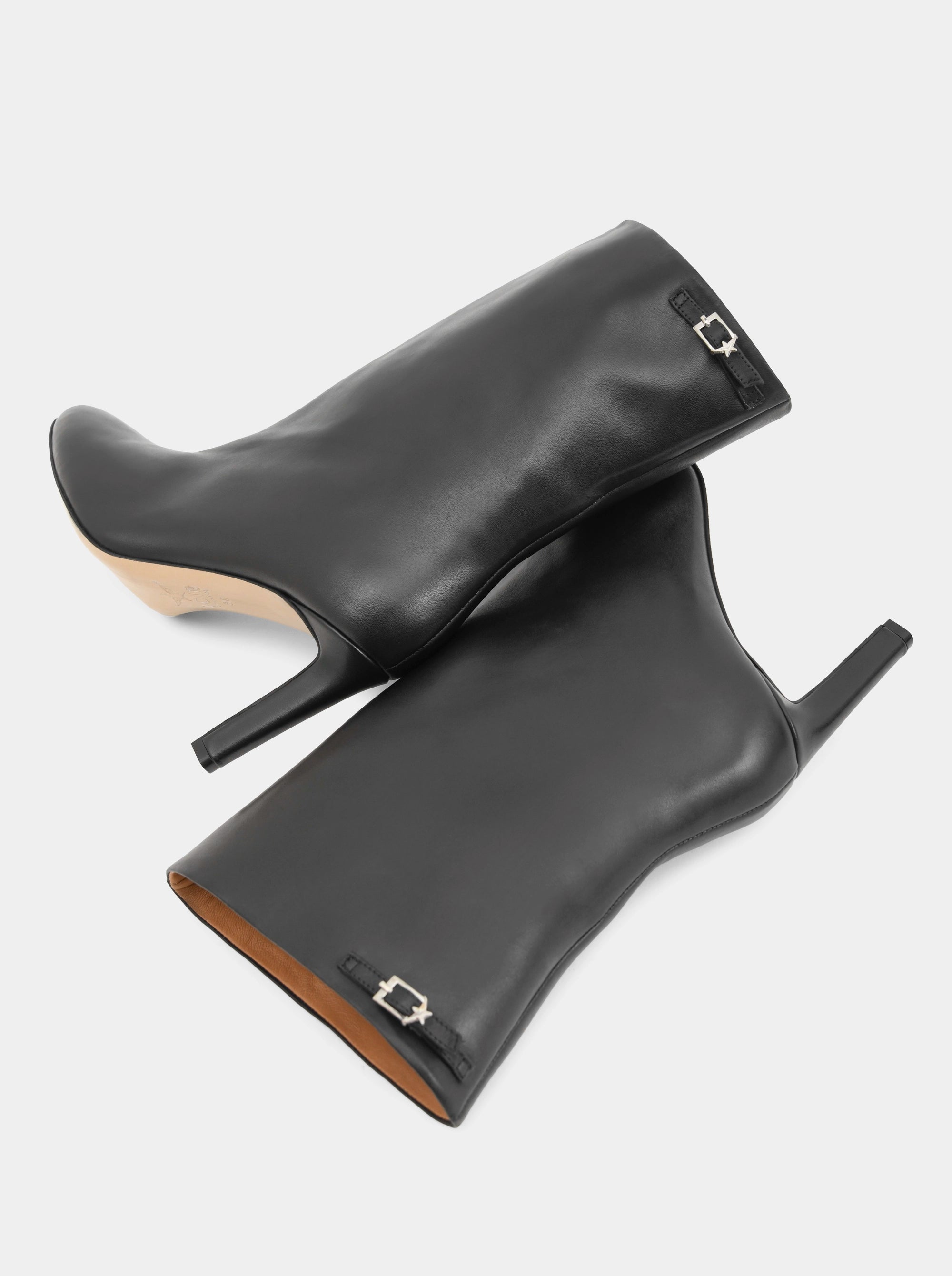 LOTUS BLACK LEATHER BOOTIES