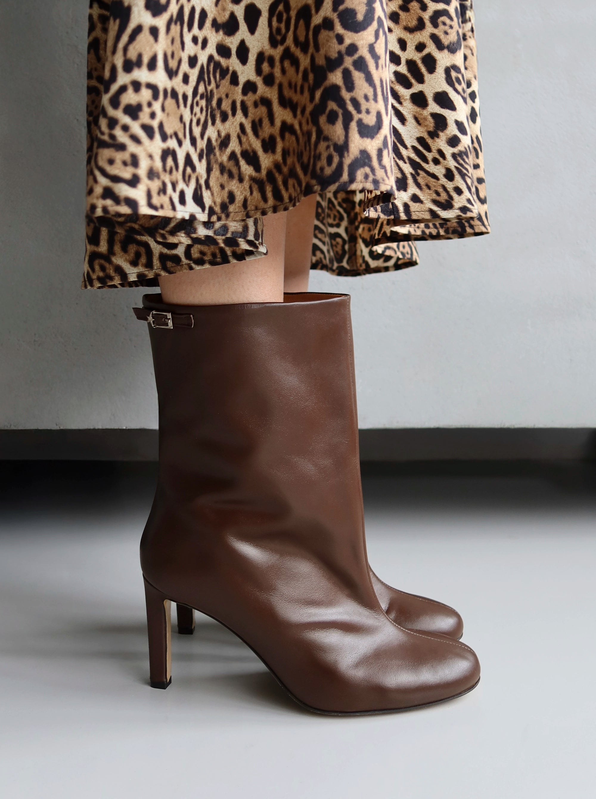 LOTUS BROWN LEATHER BOOTIES