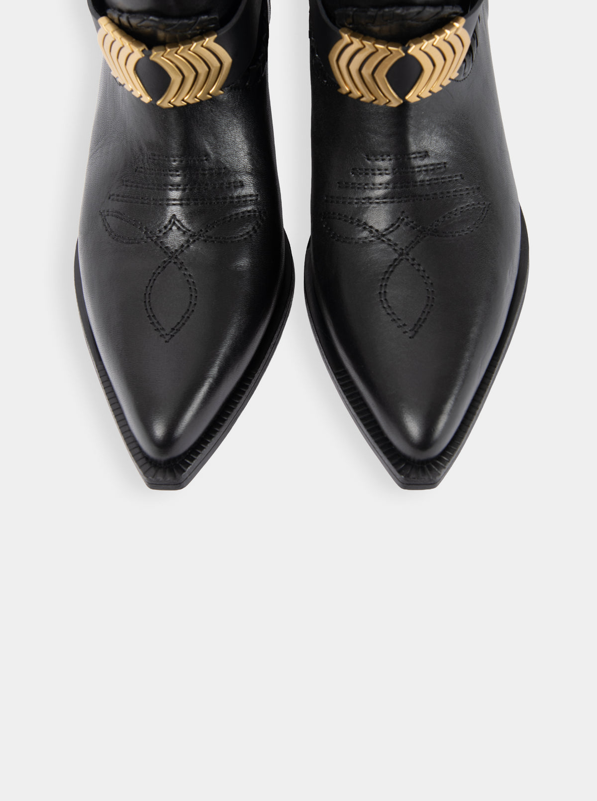 MANDY BLACK LEATHER BOOTIES