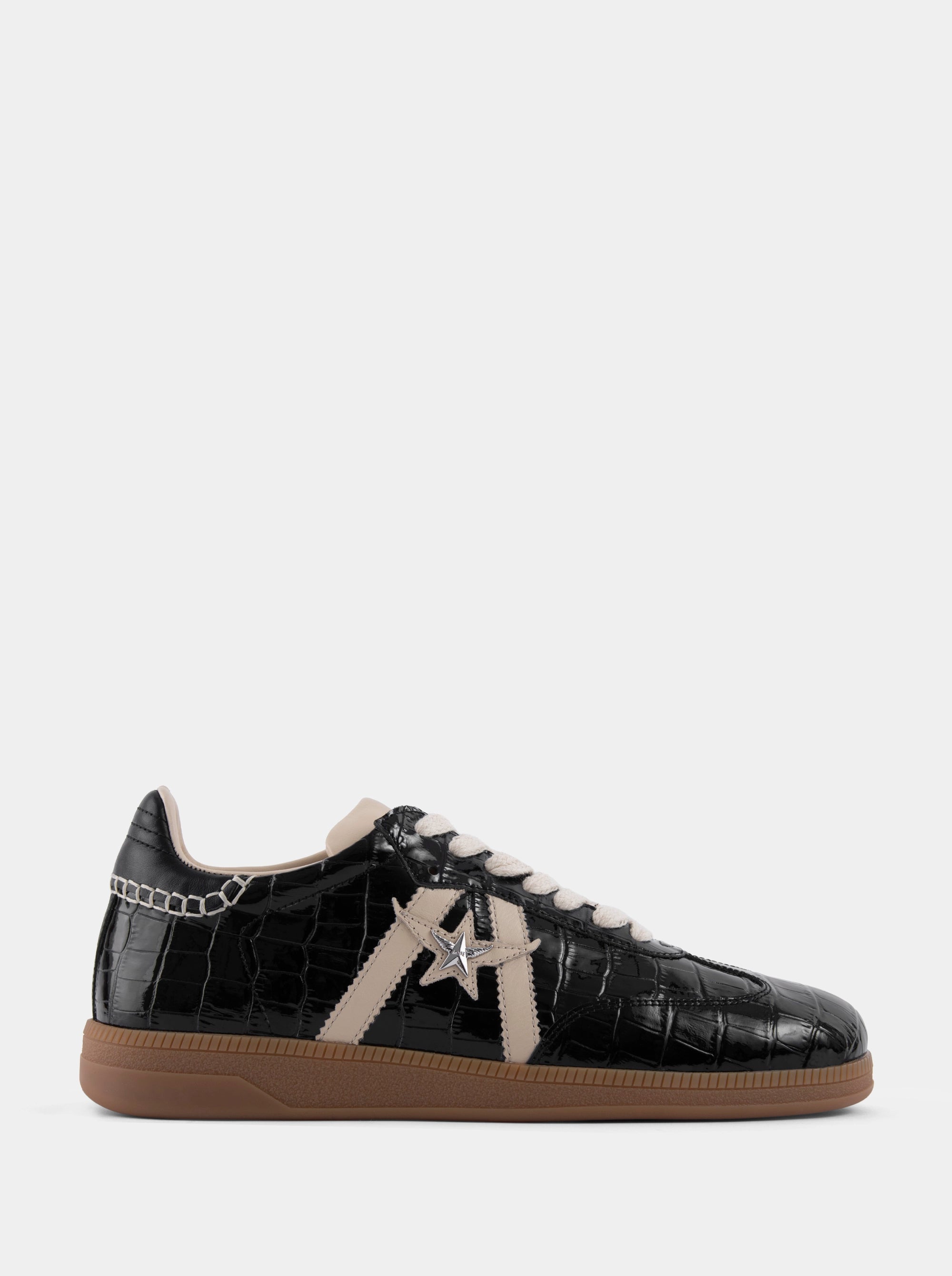 MARTINA BLACK CROCO SNEAKERS