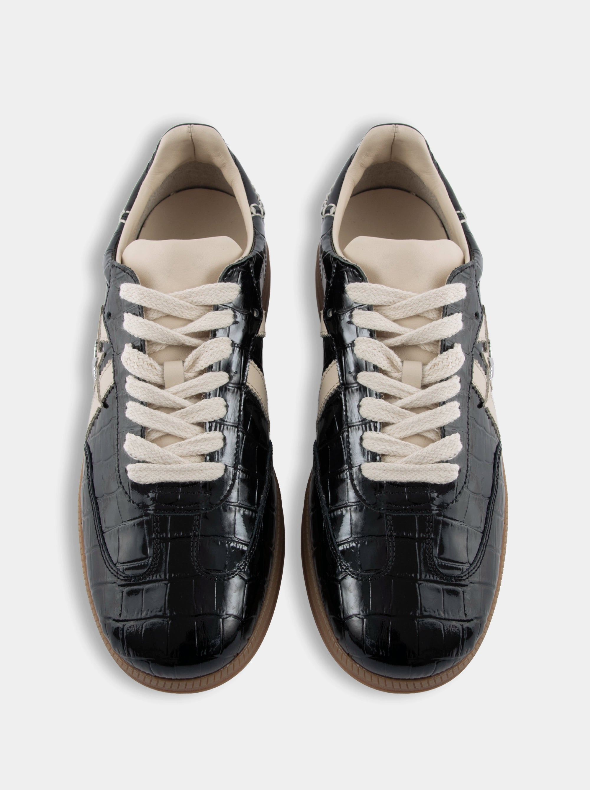 MARTINA BLACK CROCO SNEAKERS
