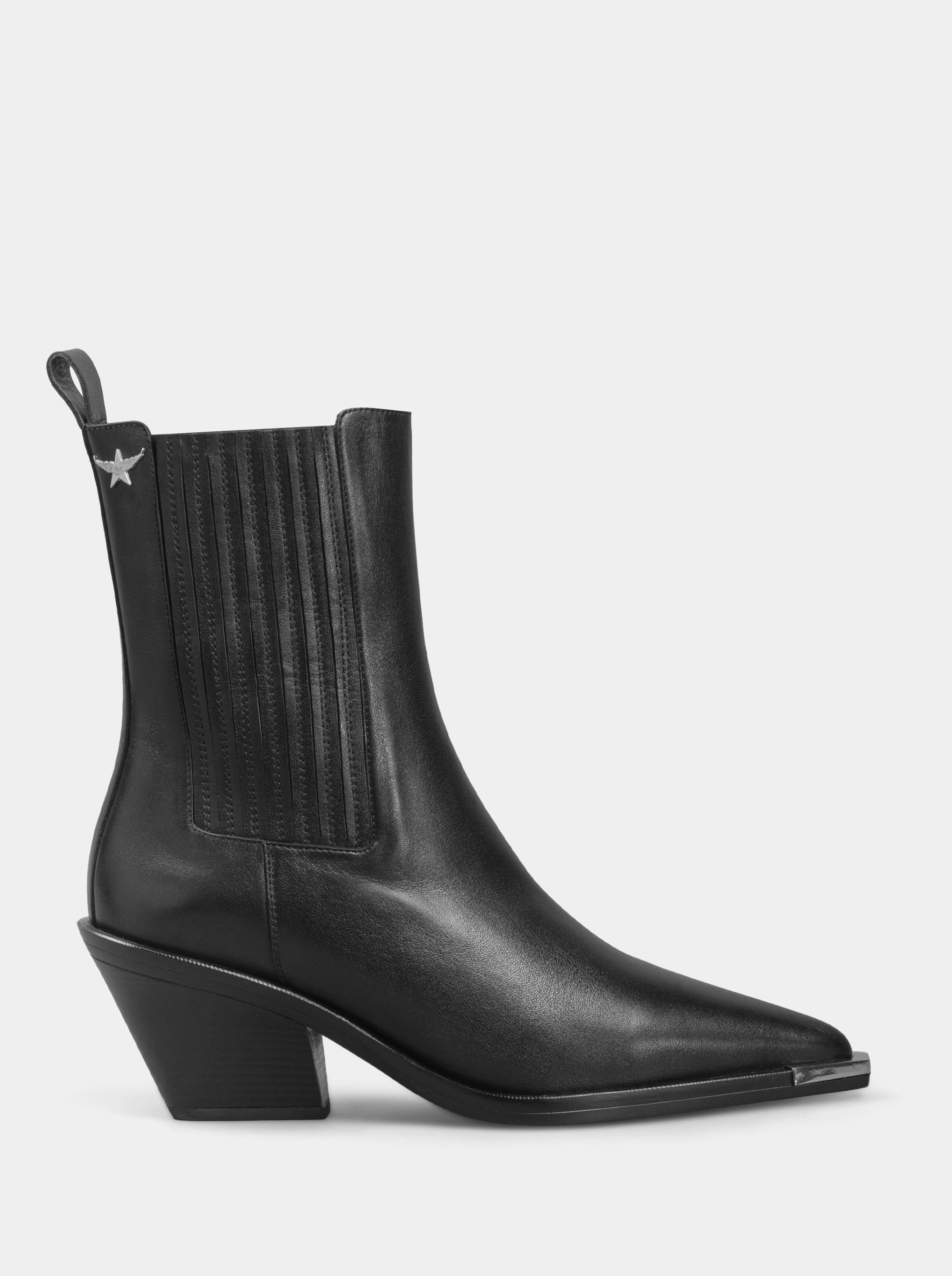 SM-80 MARLY BLACK LEATHER BOOTIES
