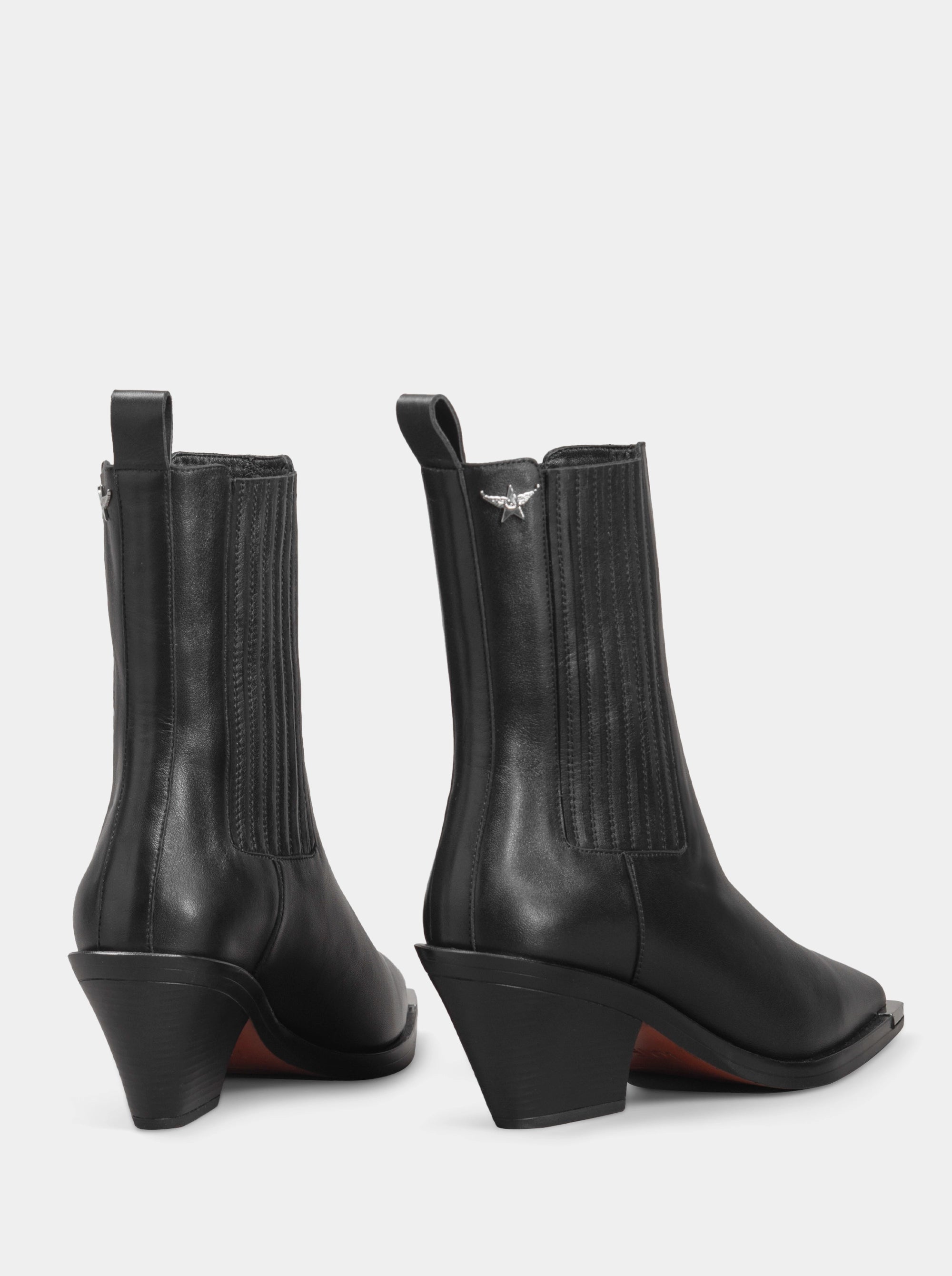 MARLY BLACK LEATHER BOOTIES