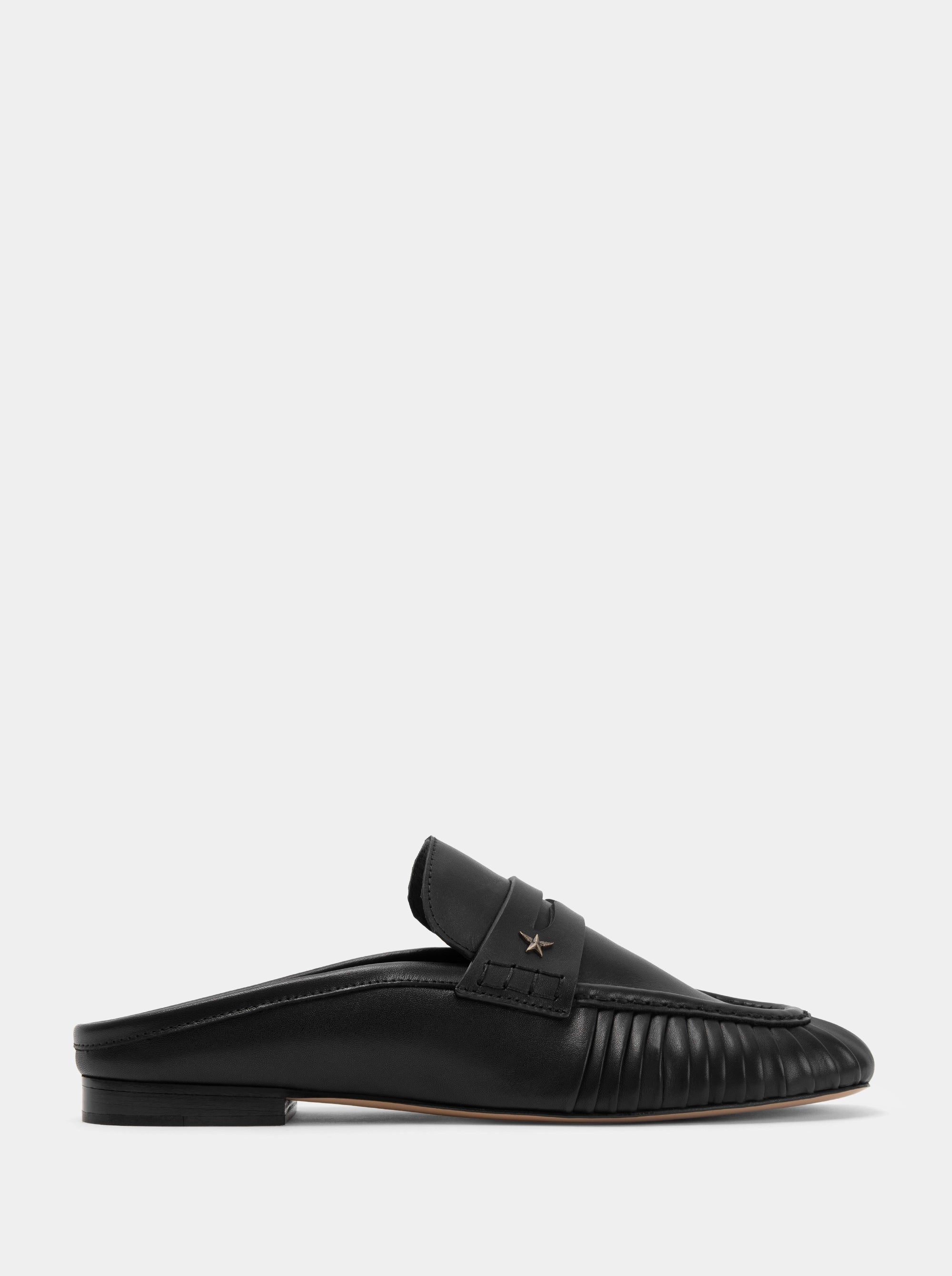 MONTPELIER BLACK LEATHER SLIPPERS