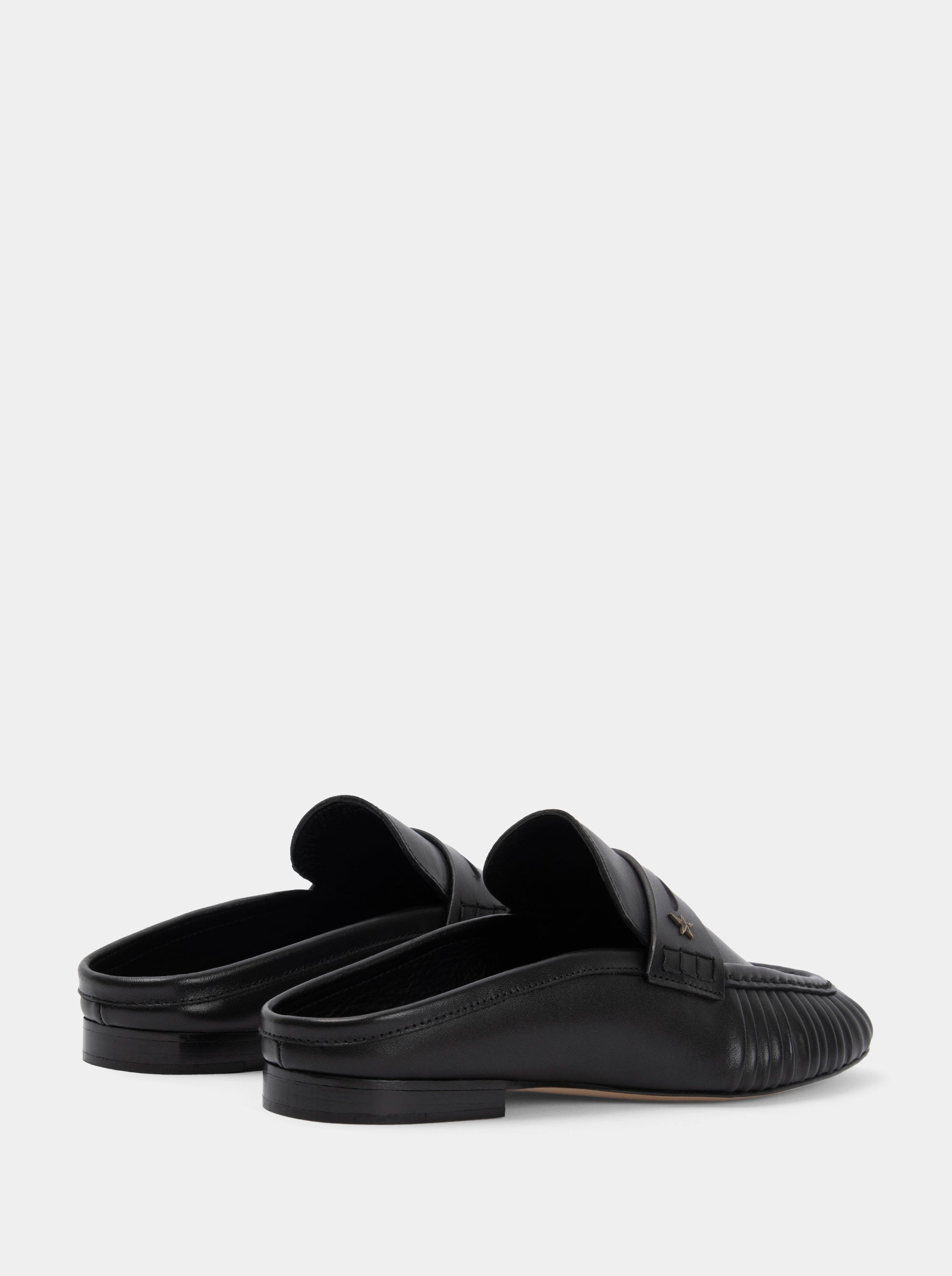 MONTPELIER BLACK LEATHER SLIPPERS