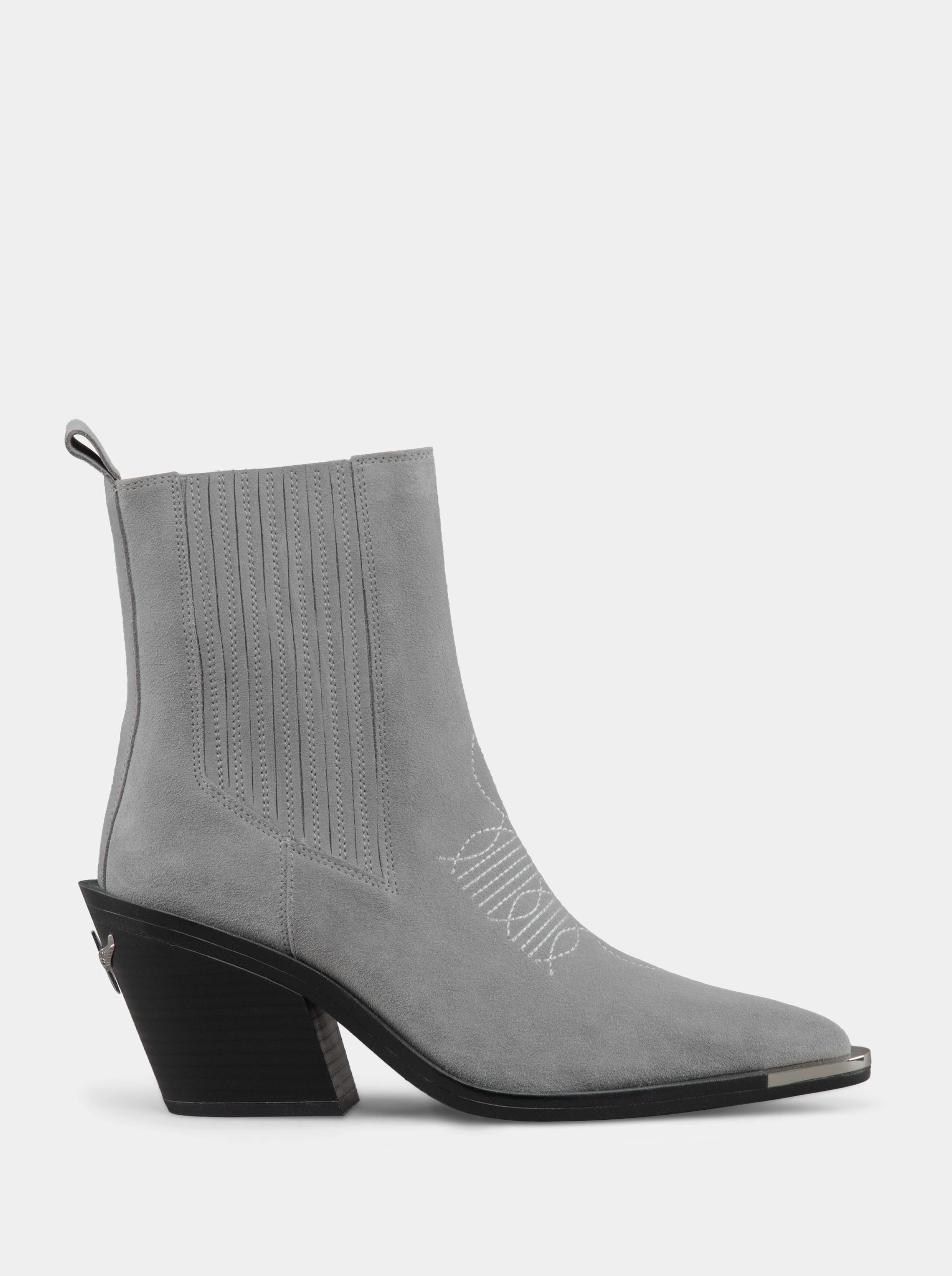 NELLA GREY SUEDE BOOTIES