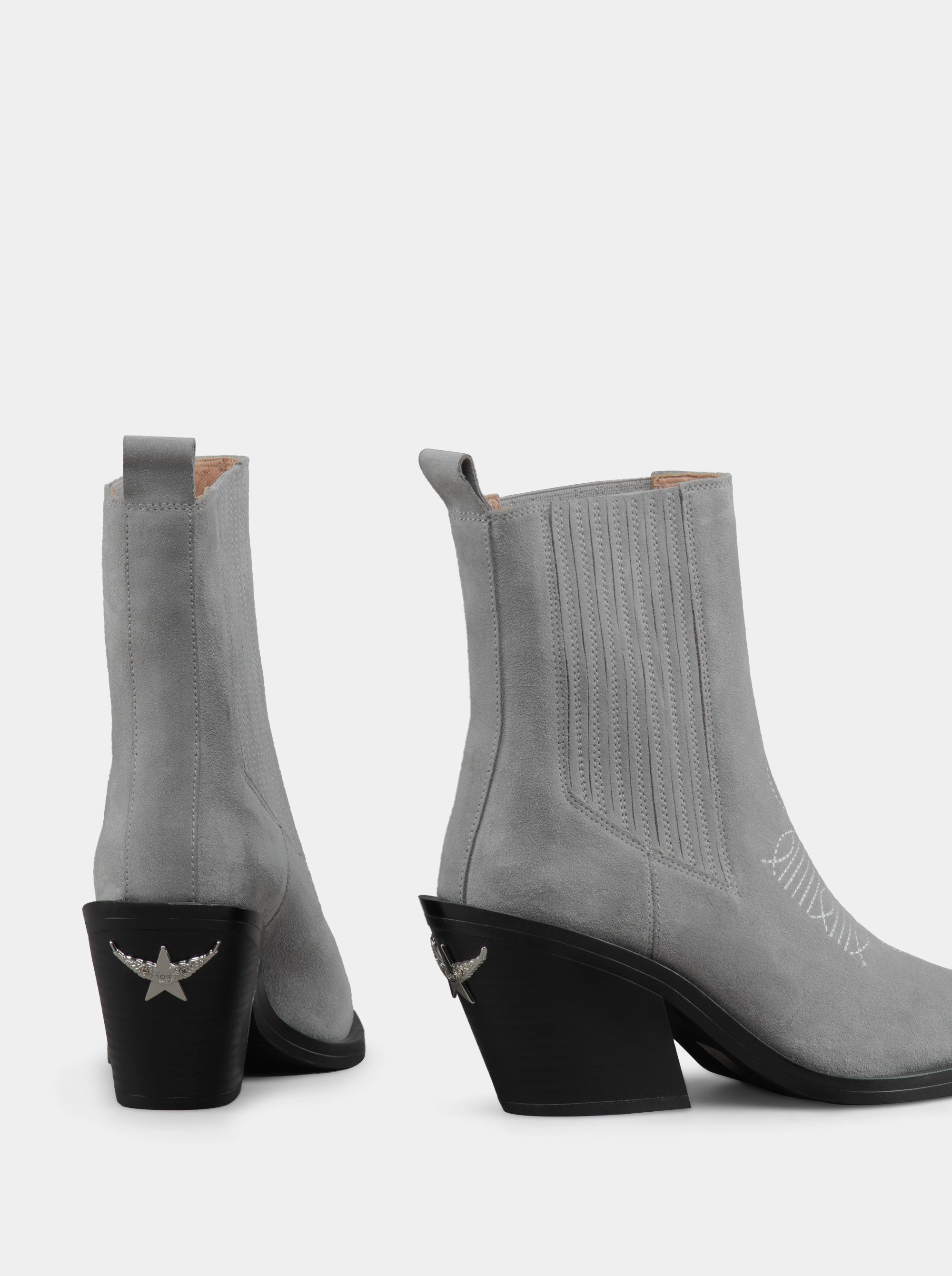 NELLA GREY SUEDE BOOTIES