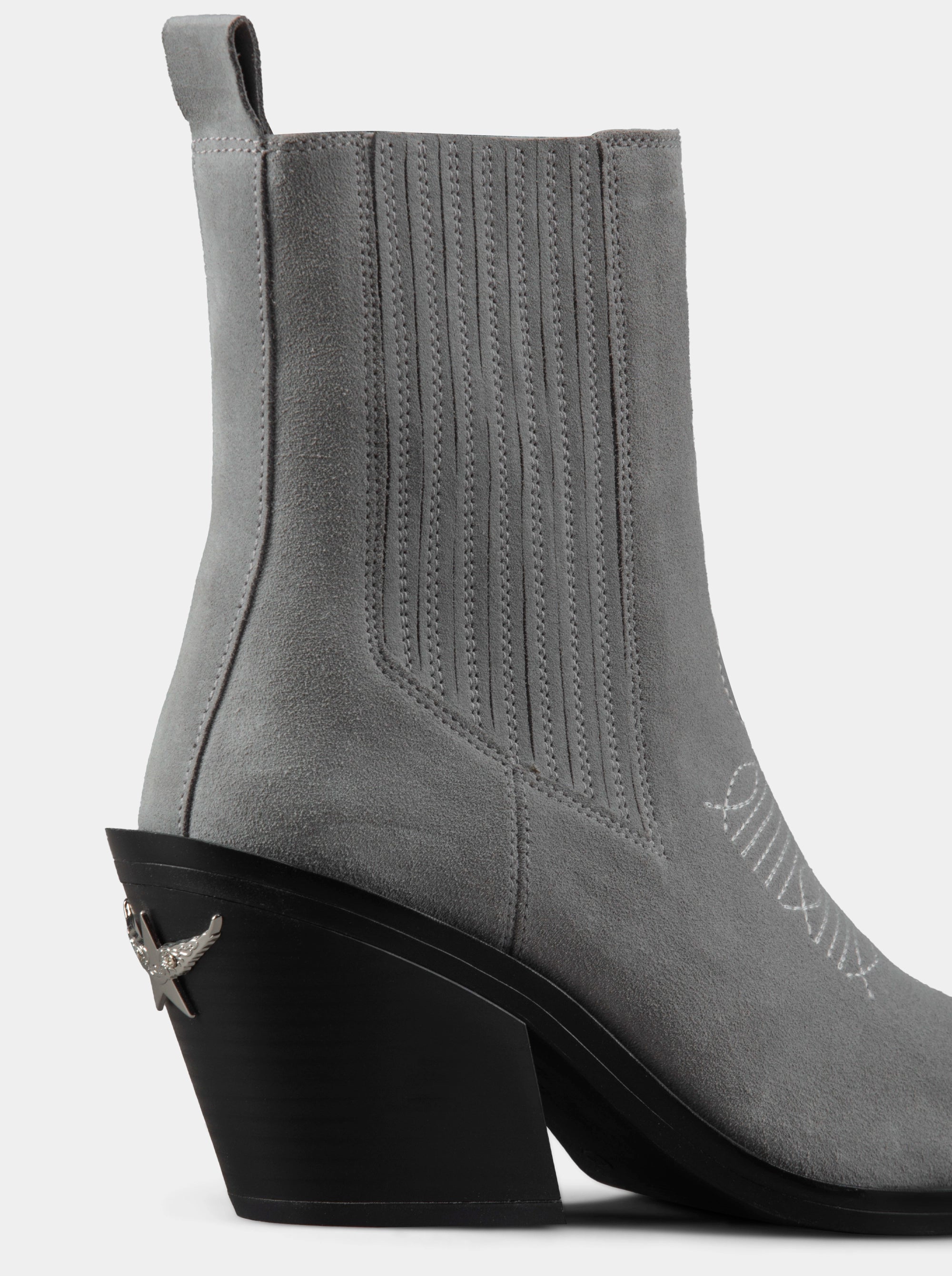 NELLA GREY SUEDE BOOTIES