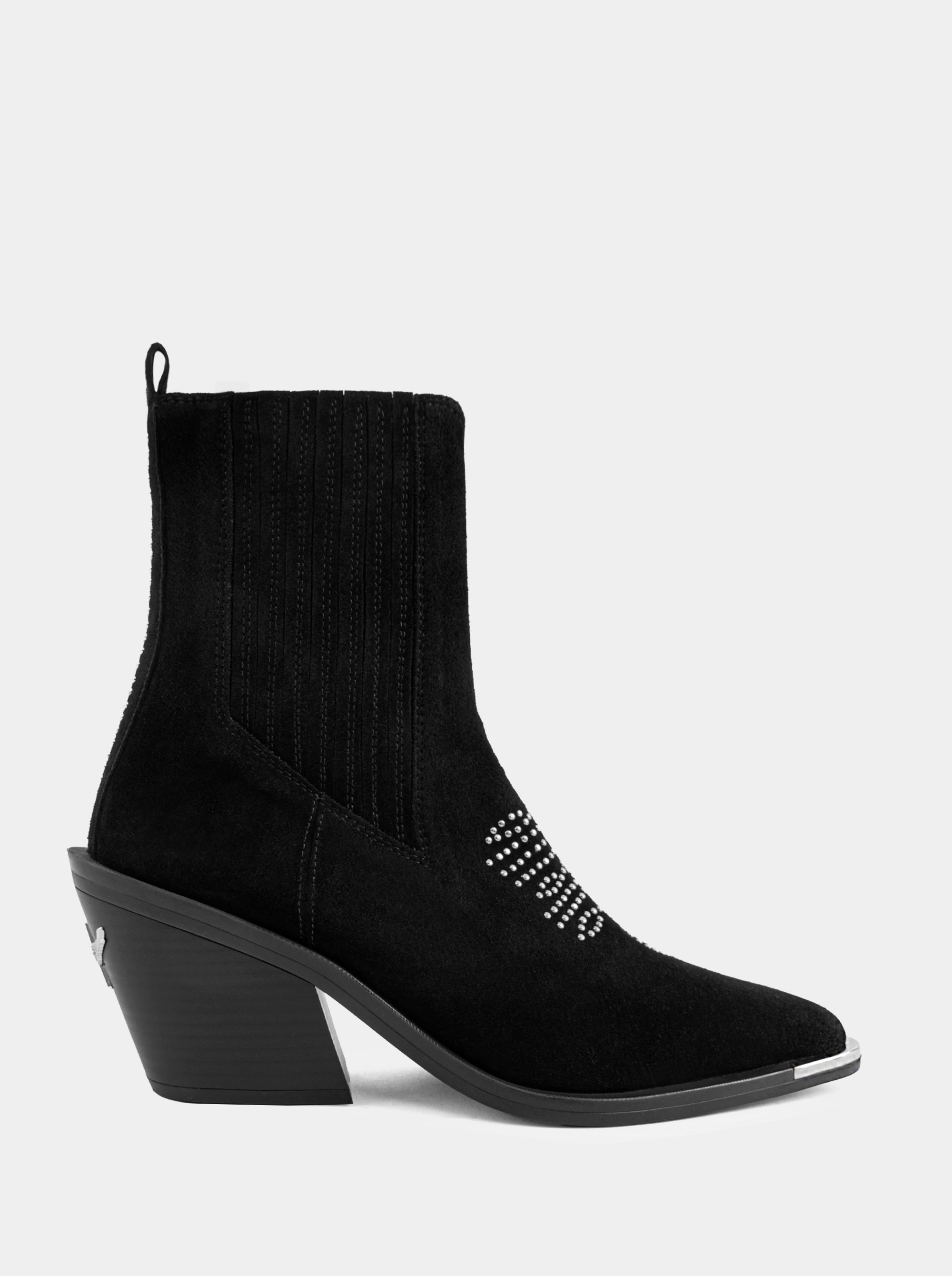 NELLA BLACK SUEDE BOOTIES