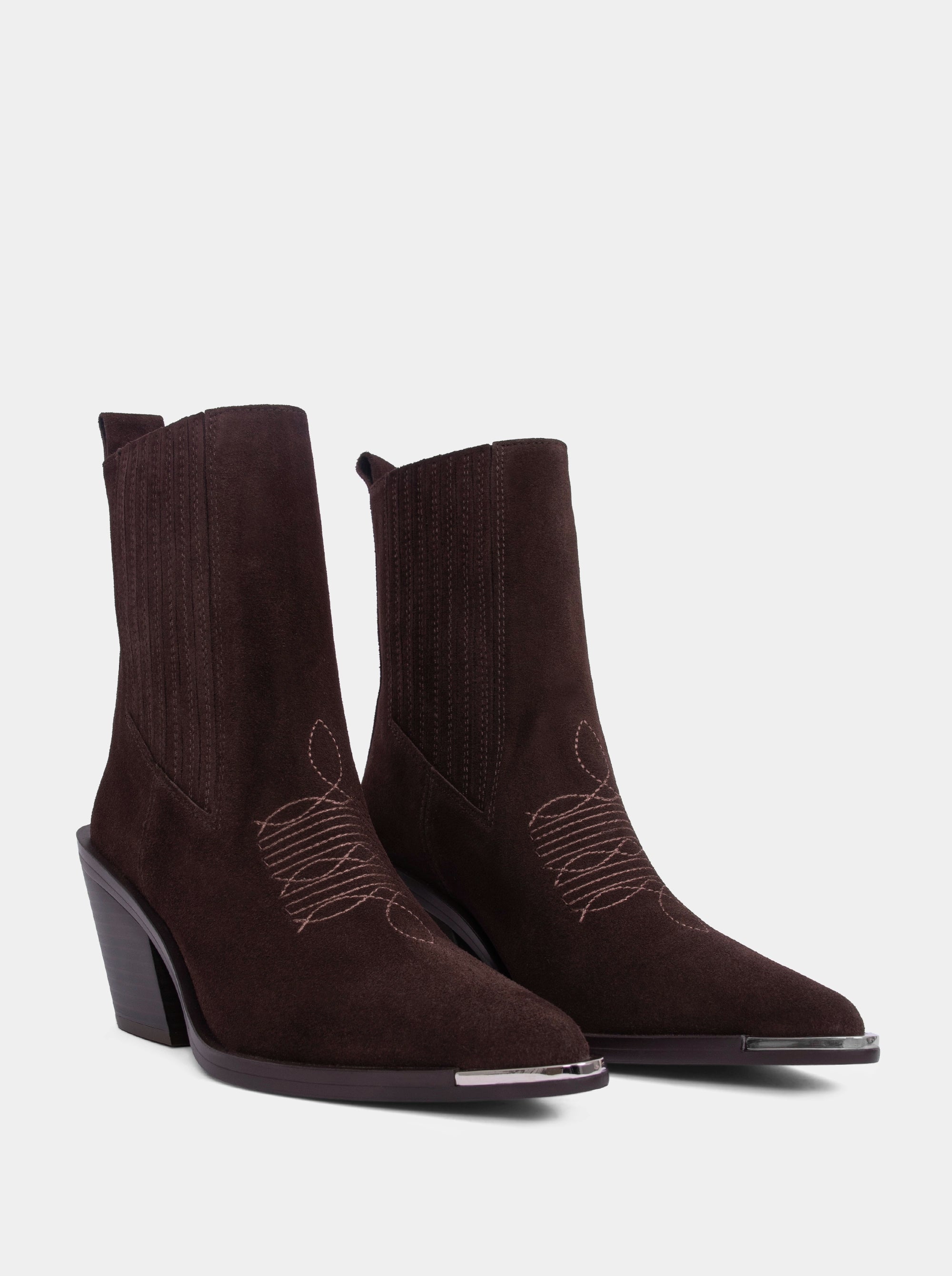 NELLA BROWN SUEDE BOOTIES