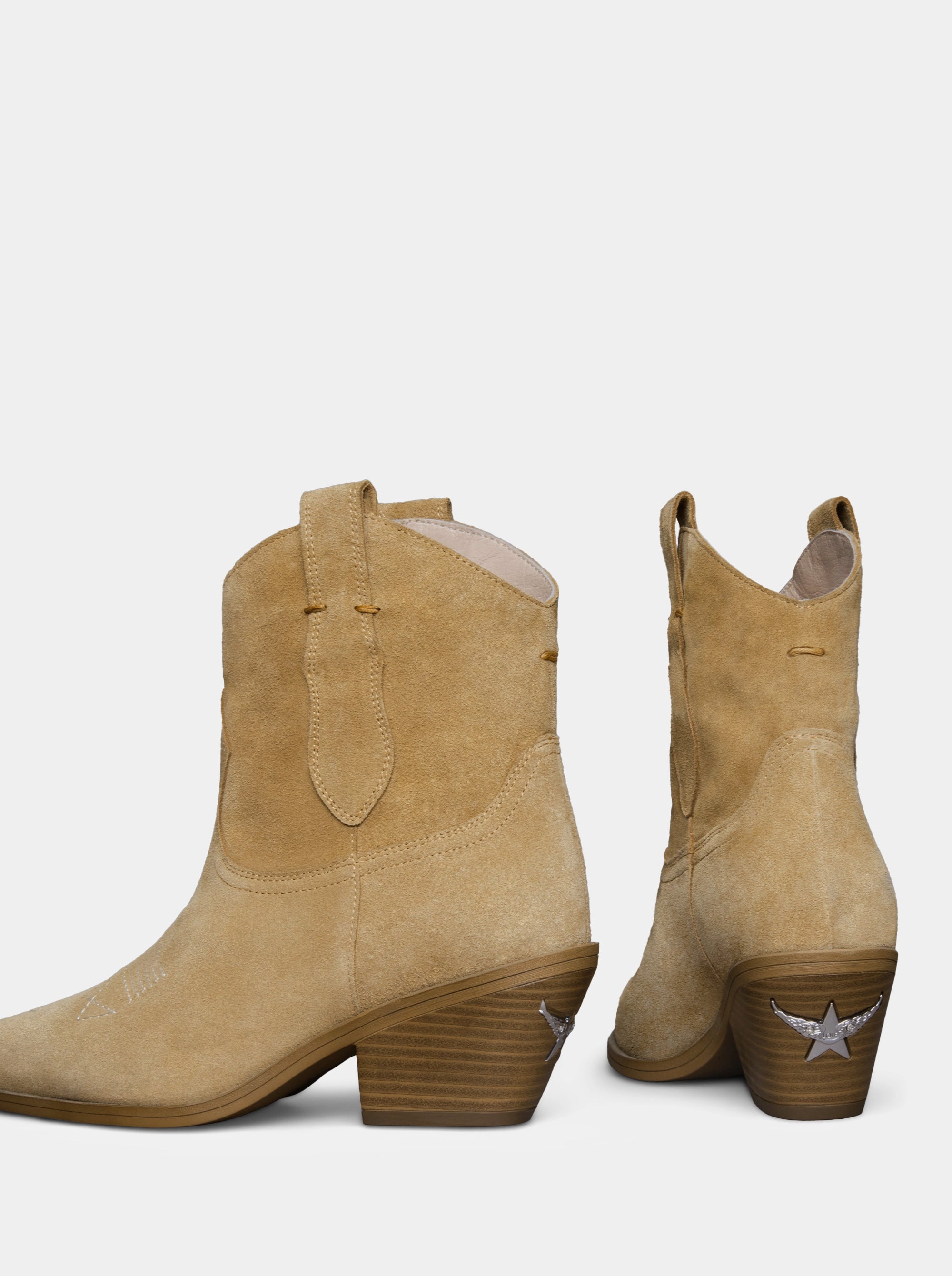 NEW SUIT CAMEL SUEDE BOOTIES