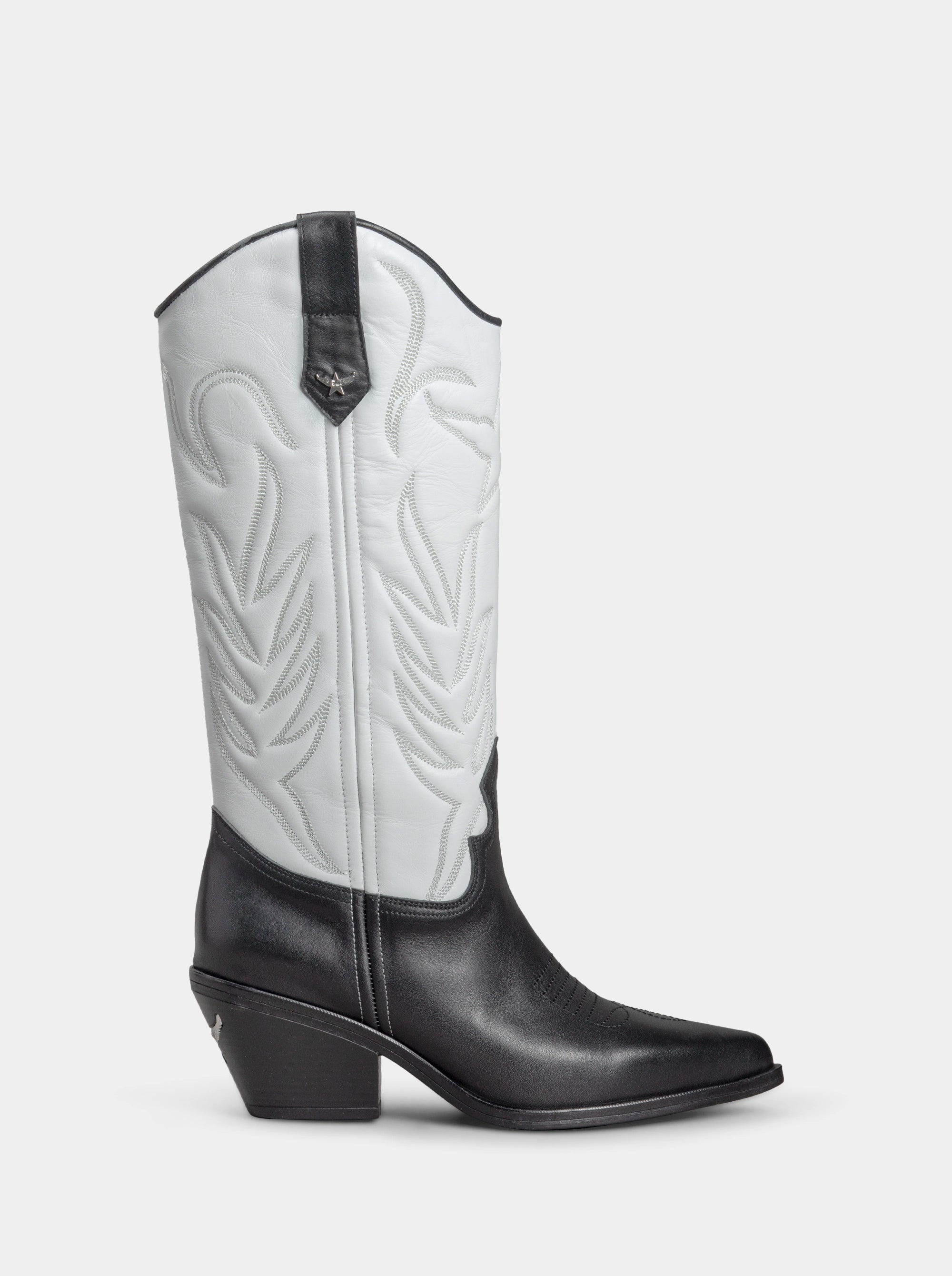 NEW WESTERN BLACK WHITE BOOTS