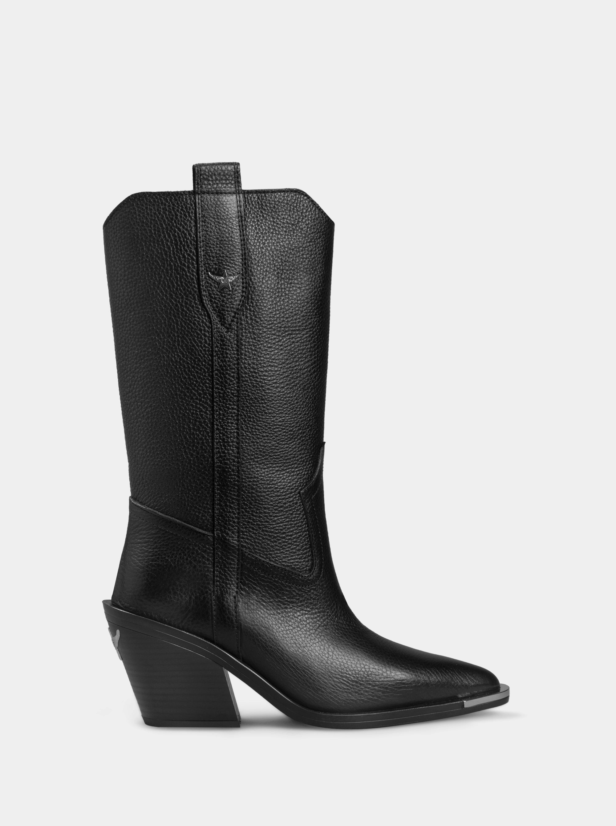 NOVA BLACK LEATHER BOOTS