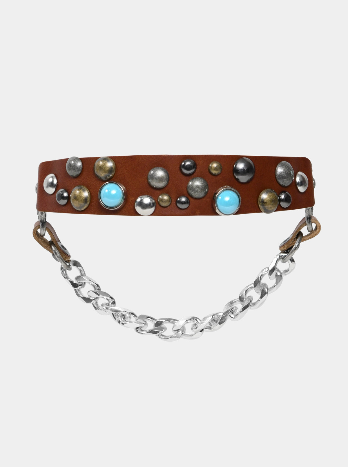 OPIUM BROWN LEATHER BELT display picture 1