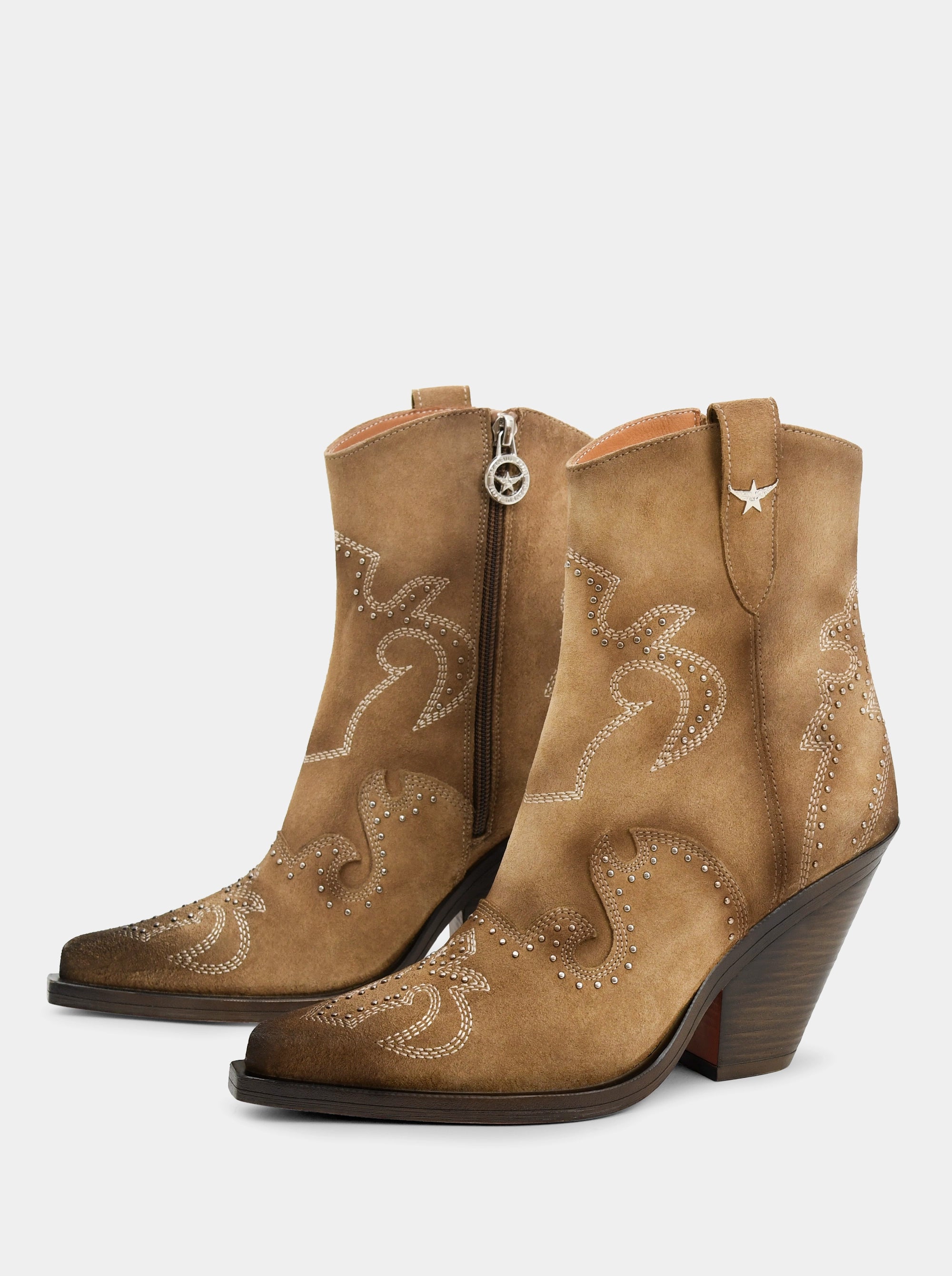 PALM MUSCADE SUEDE BOOTIES