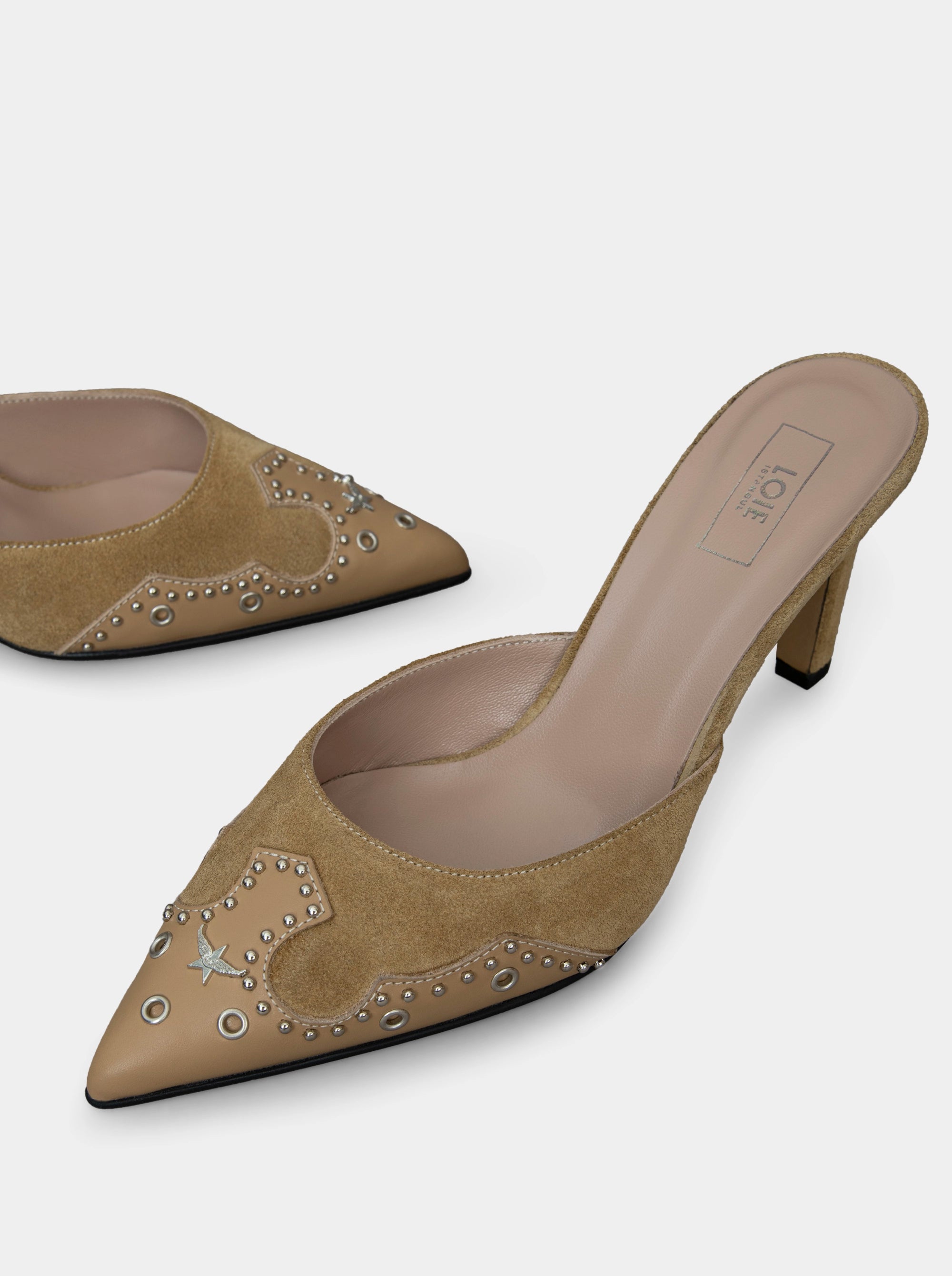 PERLA CAMEL SUEDE SLIPPERS