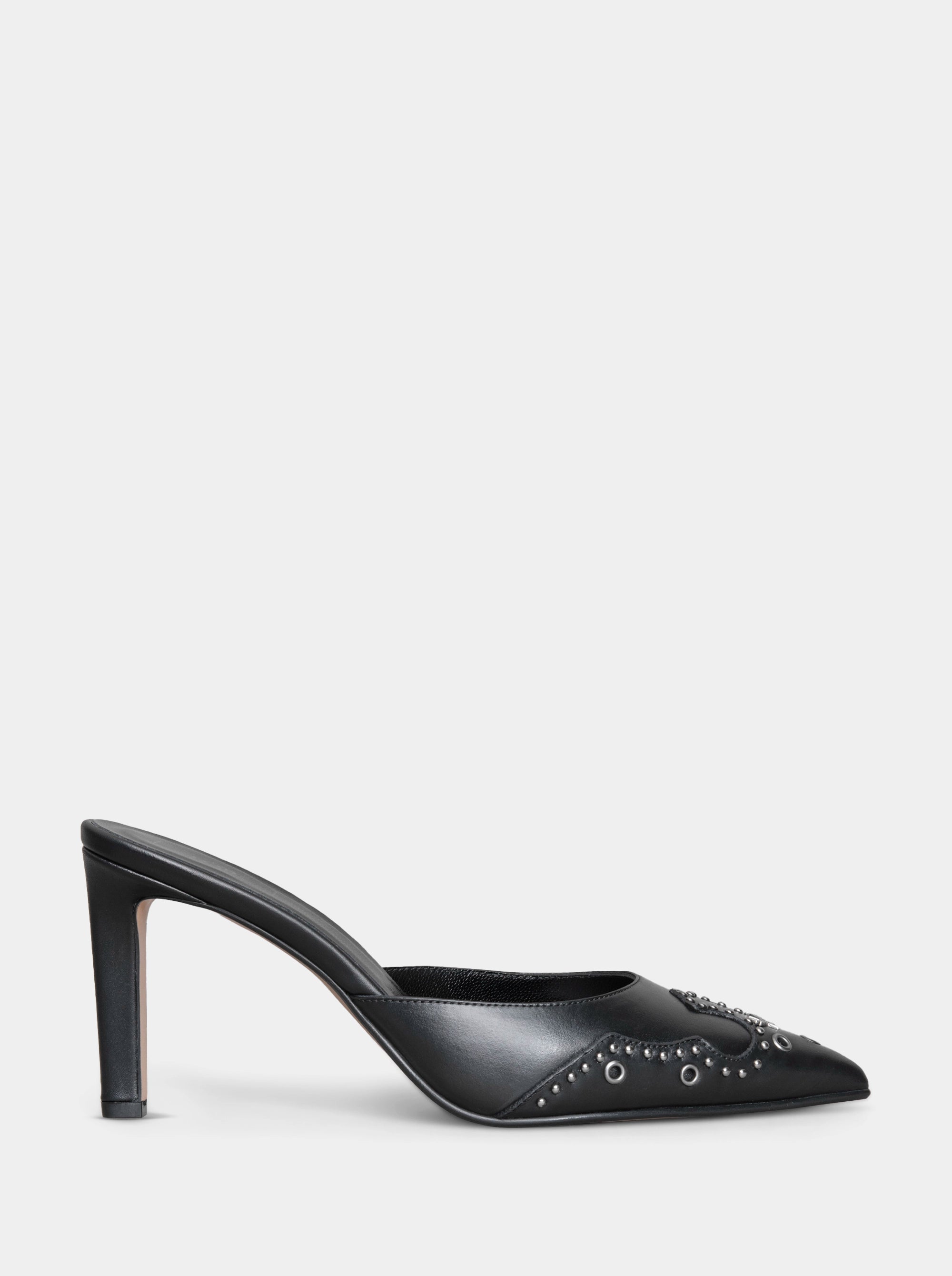 PERLA BLACK LEATHER SLIPPERS