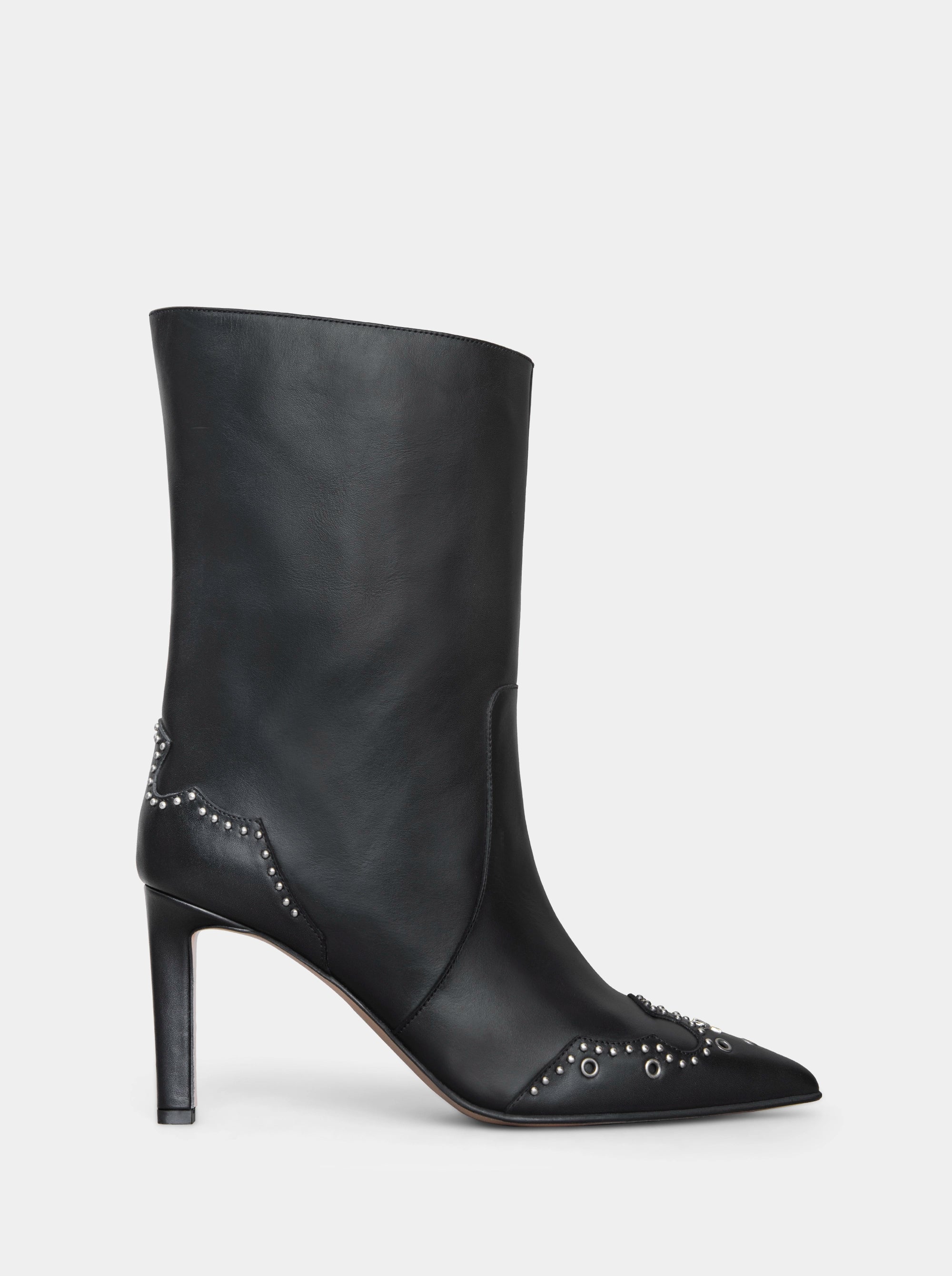 PERLA BLACK LEATHER BOOTIES