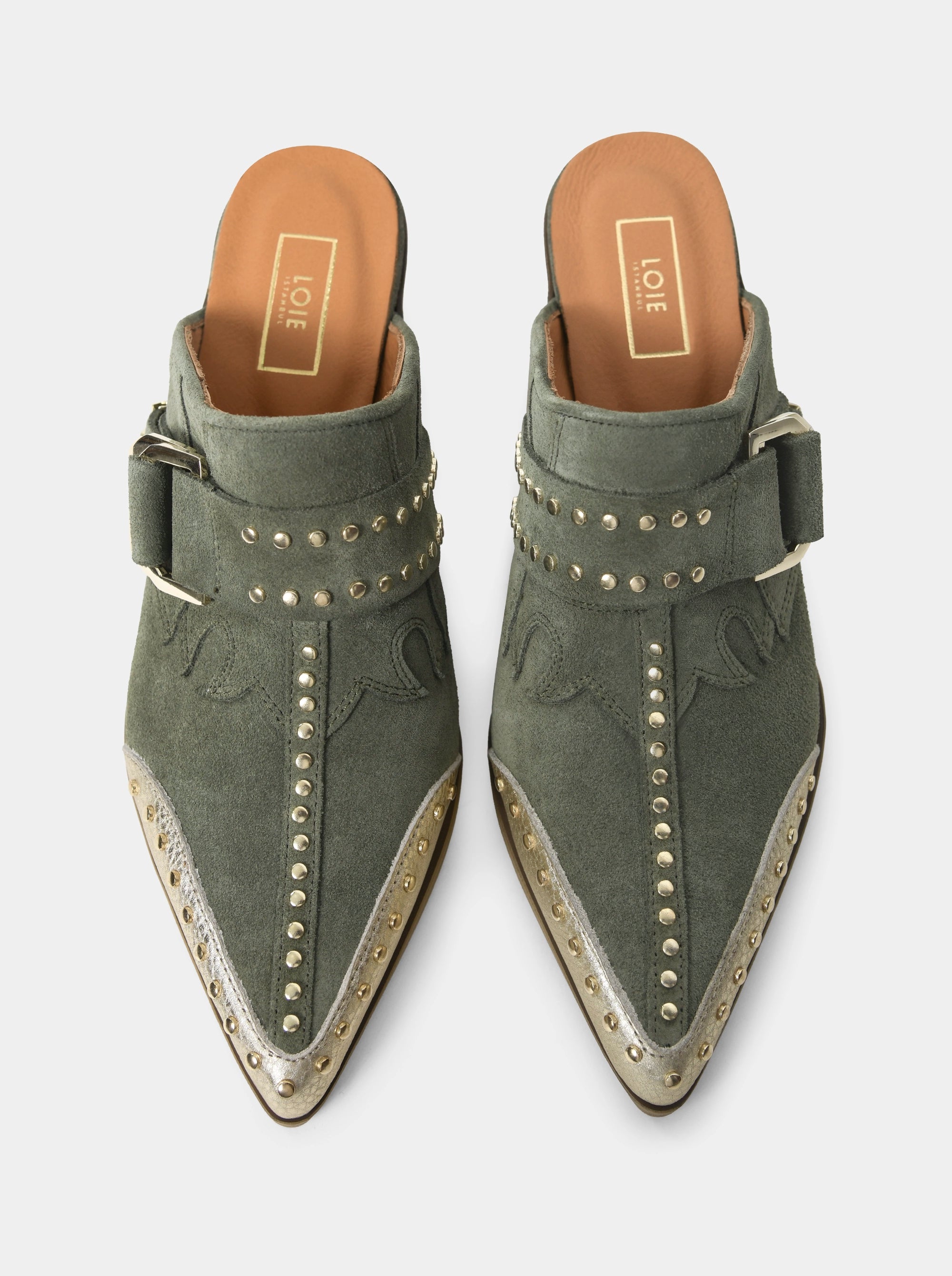 PERY MULES GREEN SLIPPERS