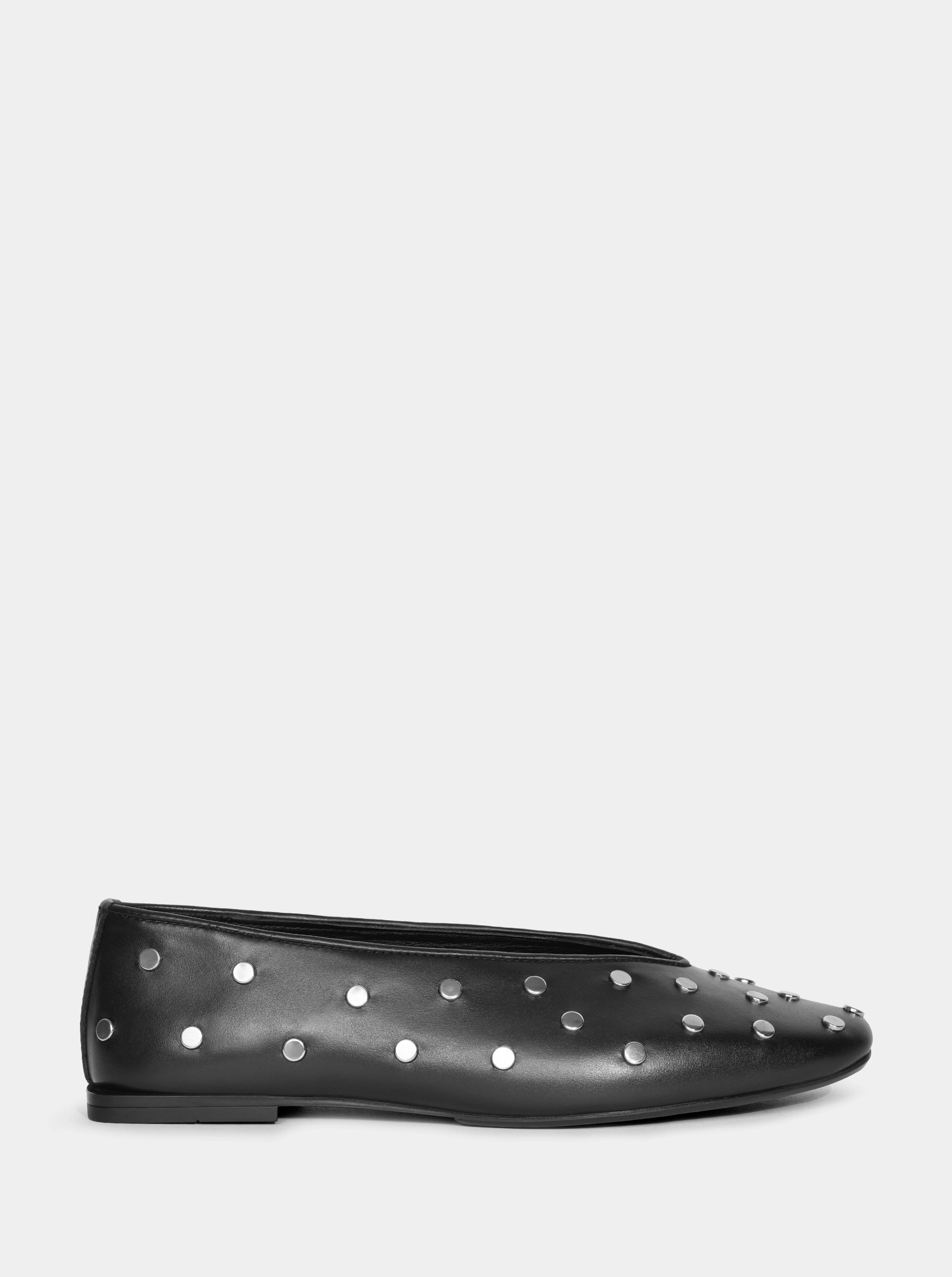 PINO BLACK LEATHER BALLET FLATS