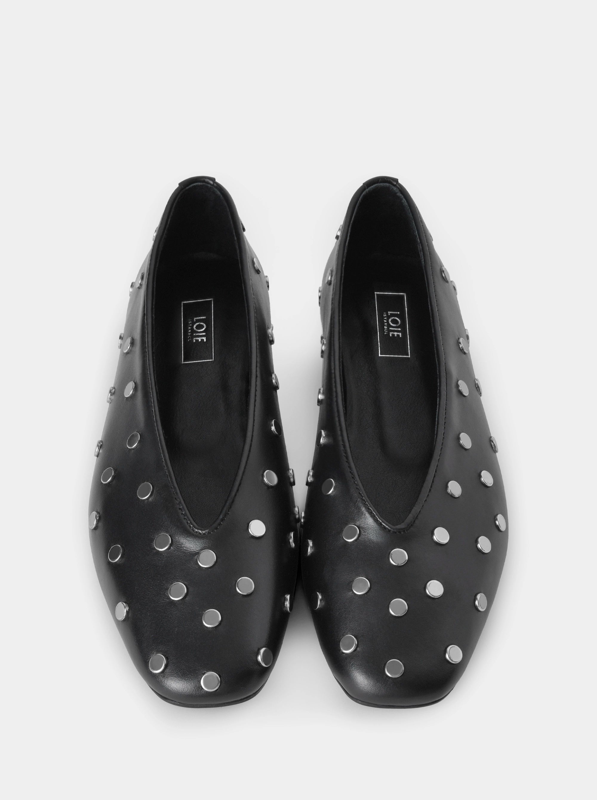 PINO BLACK LEATHER BALLET FLATS