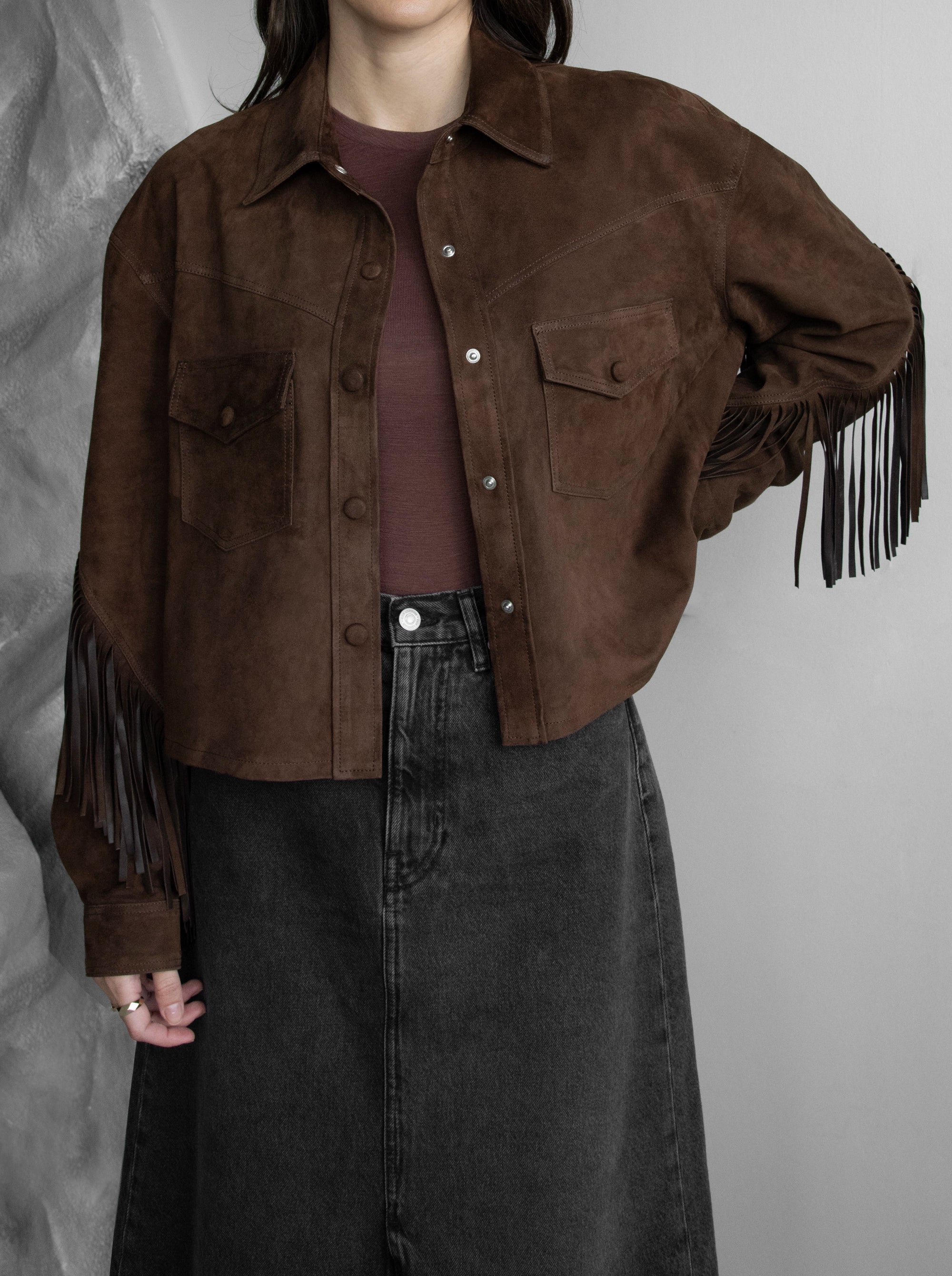 POCO BROWN SUEDE JACKET