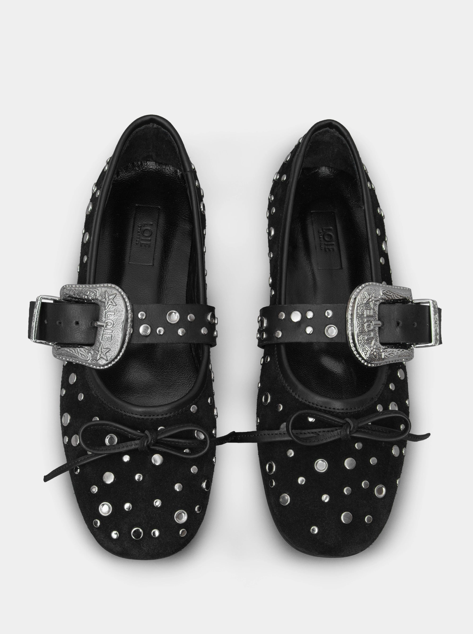 PRETTY BLACK SUEDE BALLET FLATS