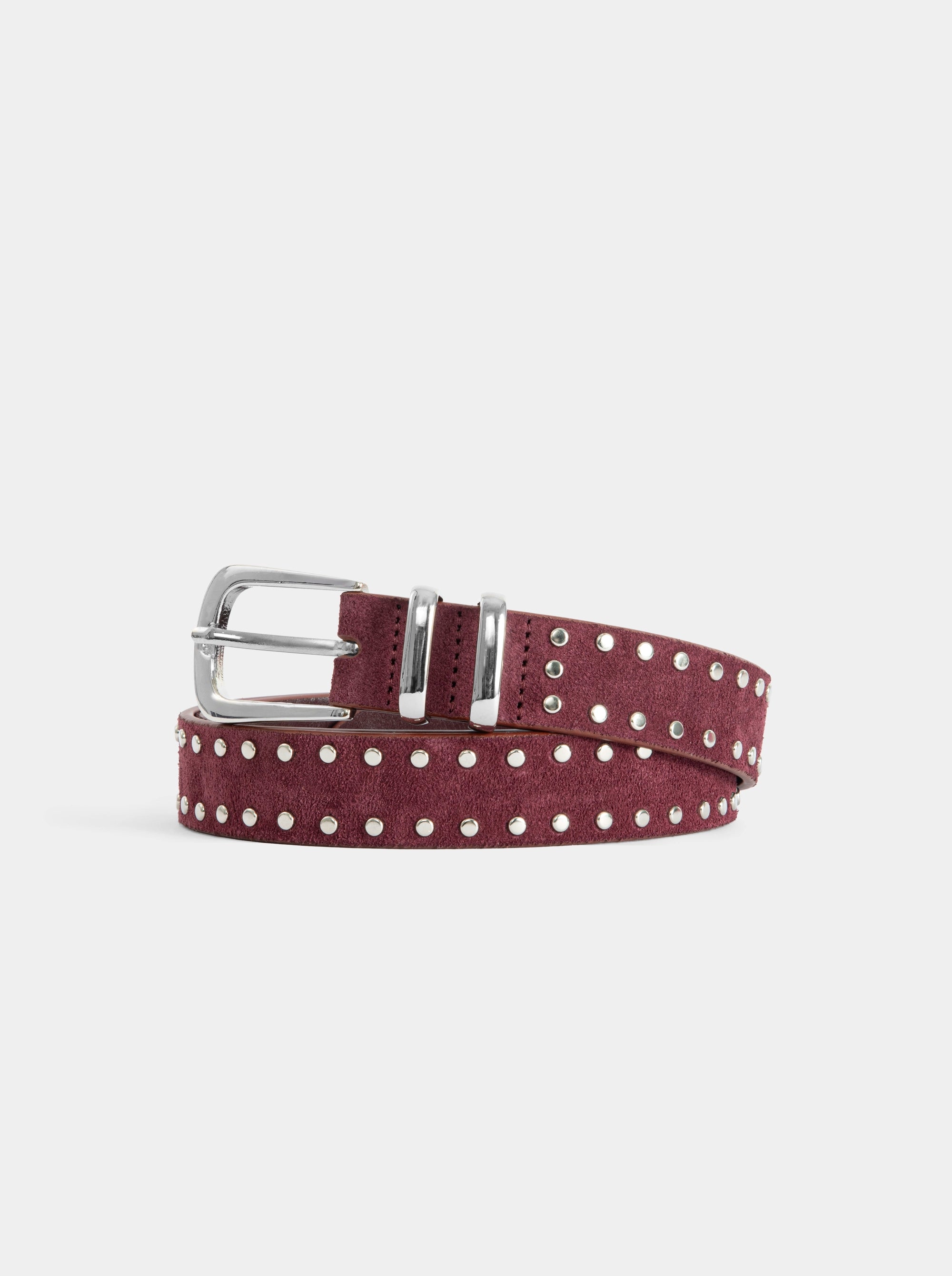PRIMA BURGUNDY SUEDE BELT
