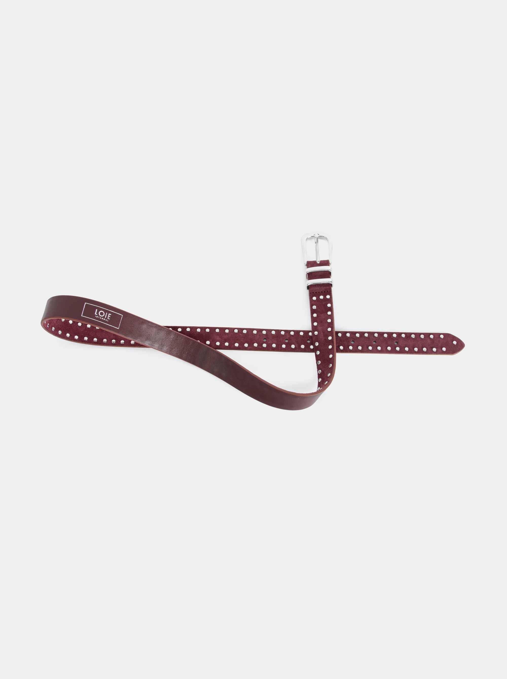 PRIMA BURGUNDY SUEDE BELT