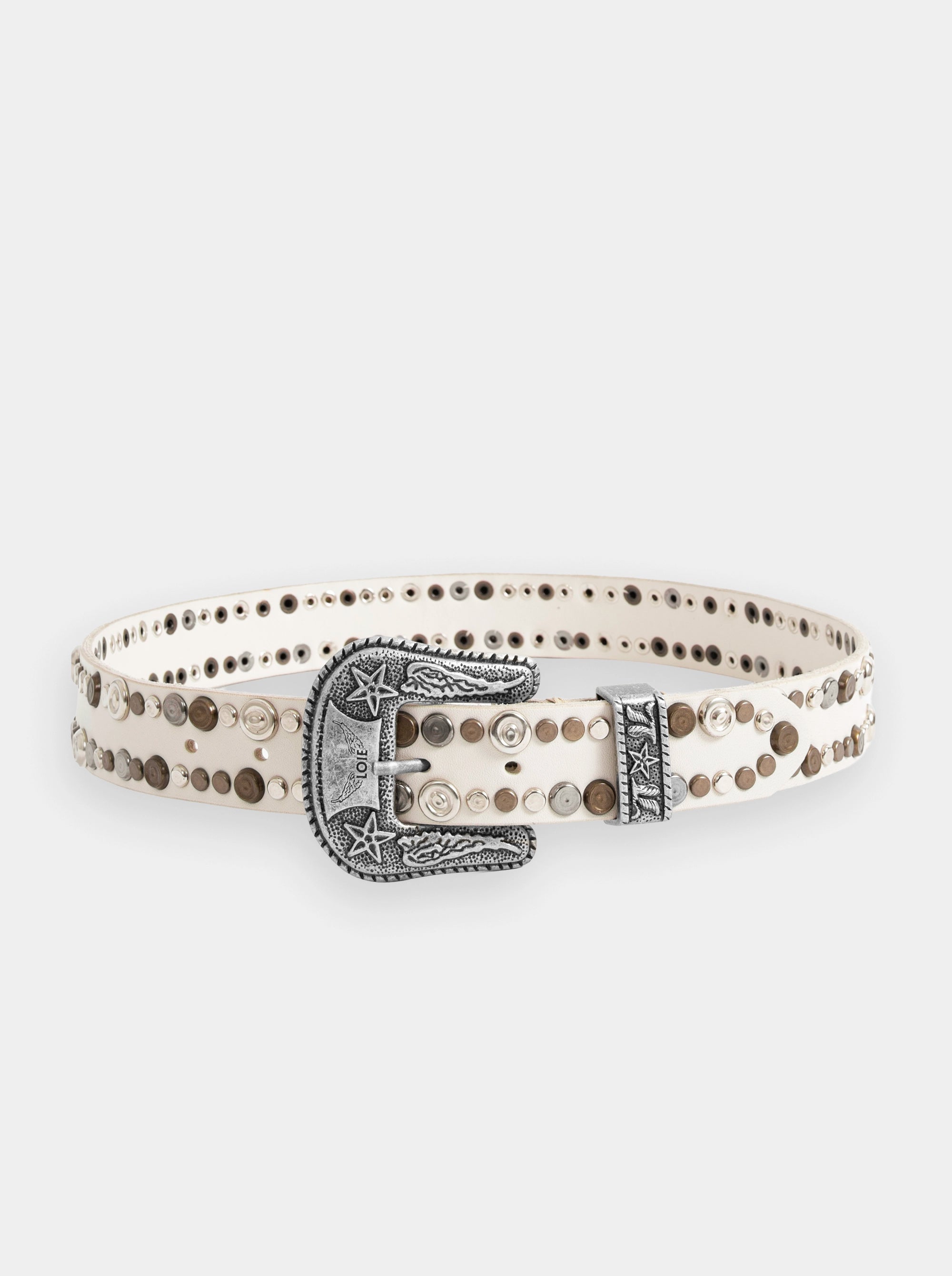 PUNCH BEIGE LEATHER BELT
