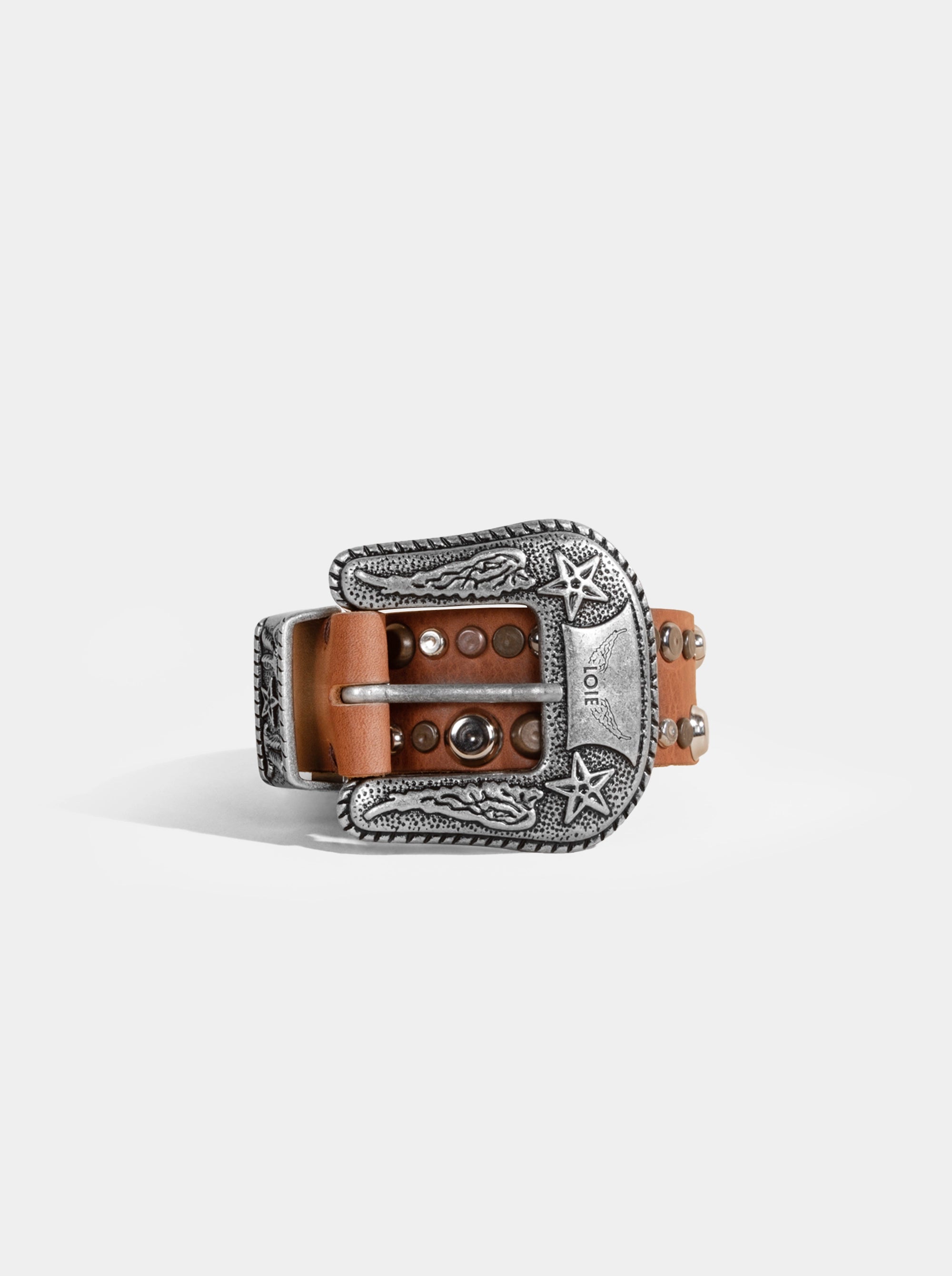 PUNCH CARAMEL BROWN LEATHER BELT