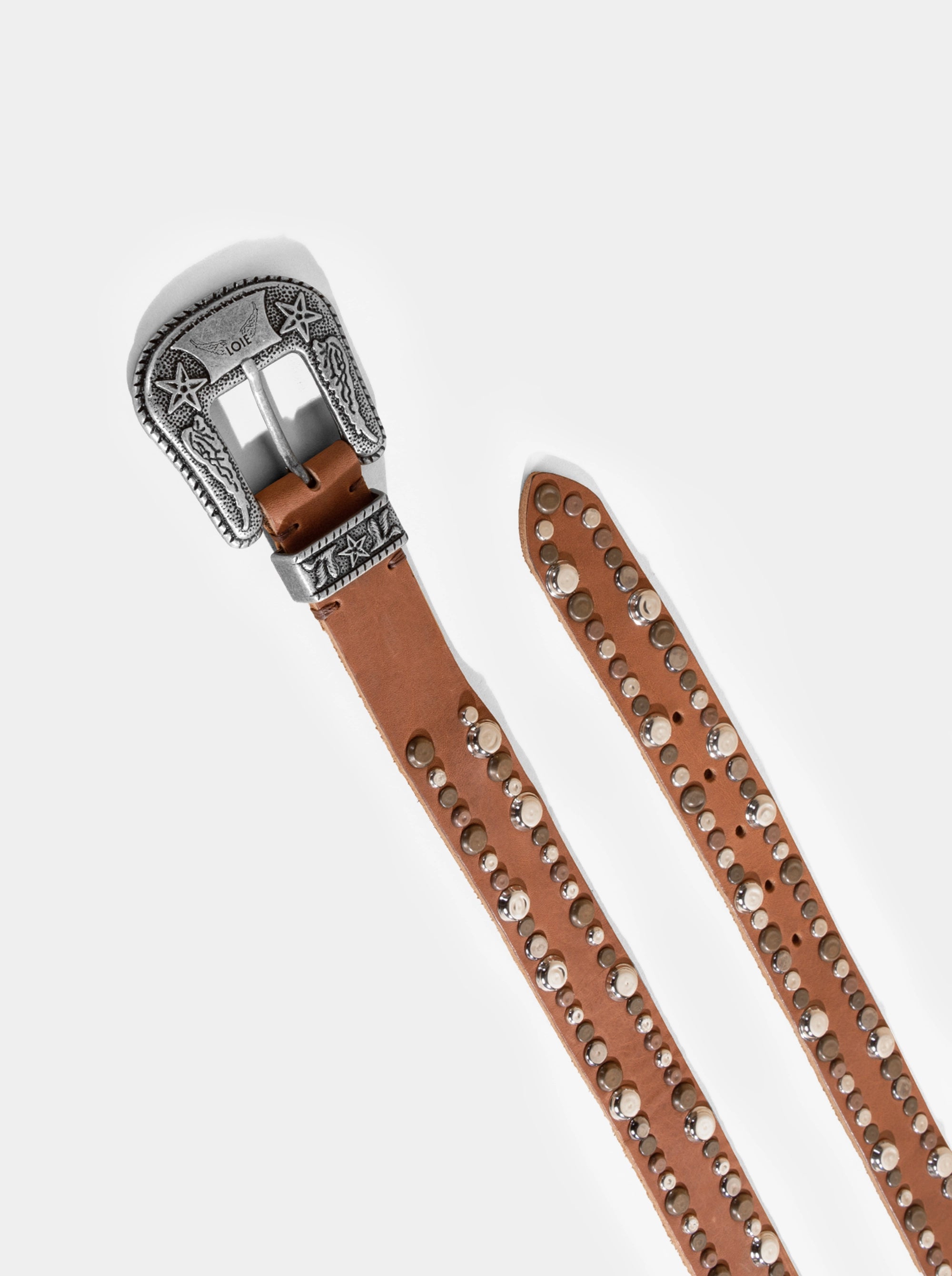 PUNCH CARAMEL BROWN LEATHER BELT