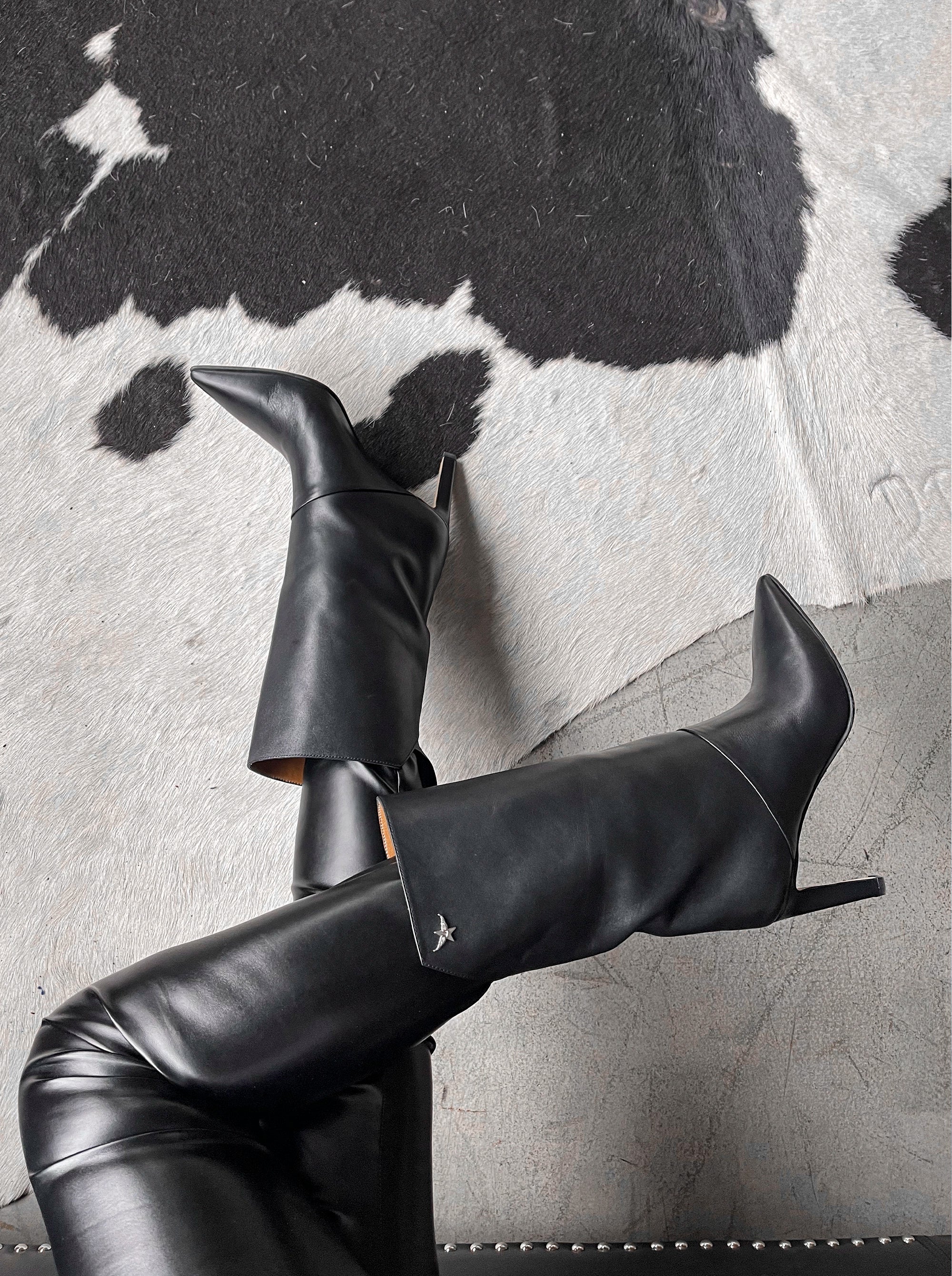 ROSSO BLACK LEATHER BOOTIES