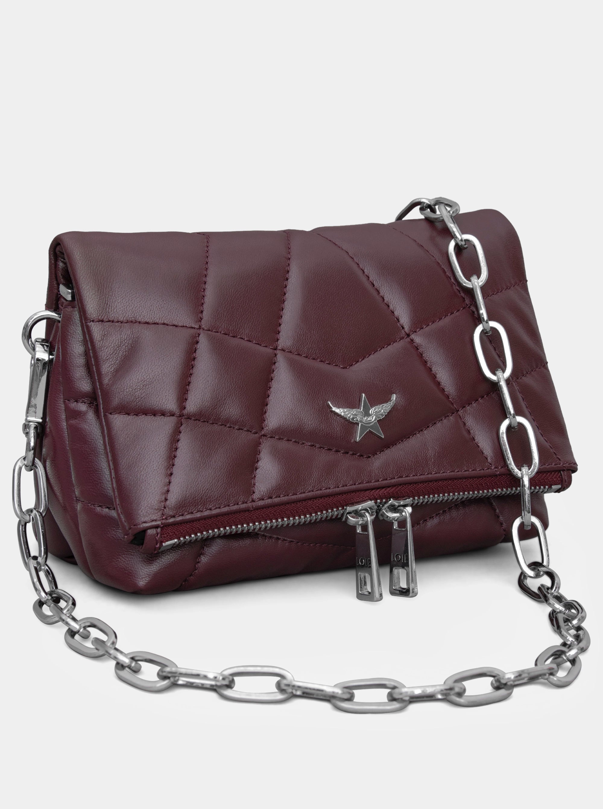 RYKERBAG MINI MAROON LEATHER BAG