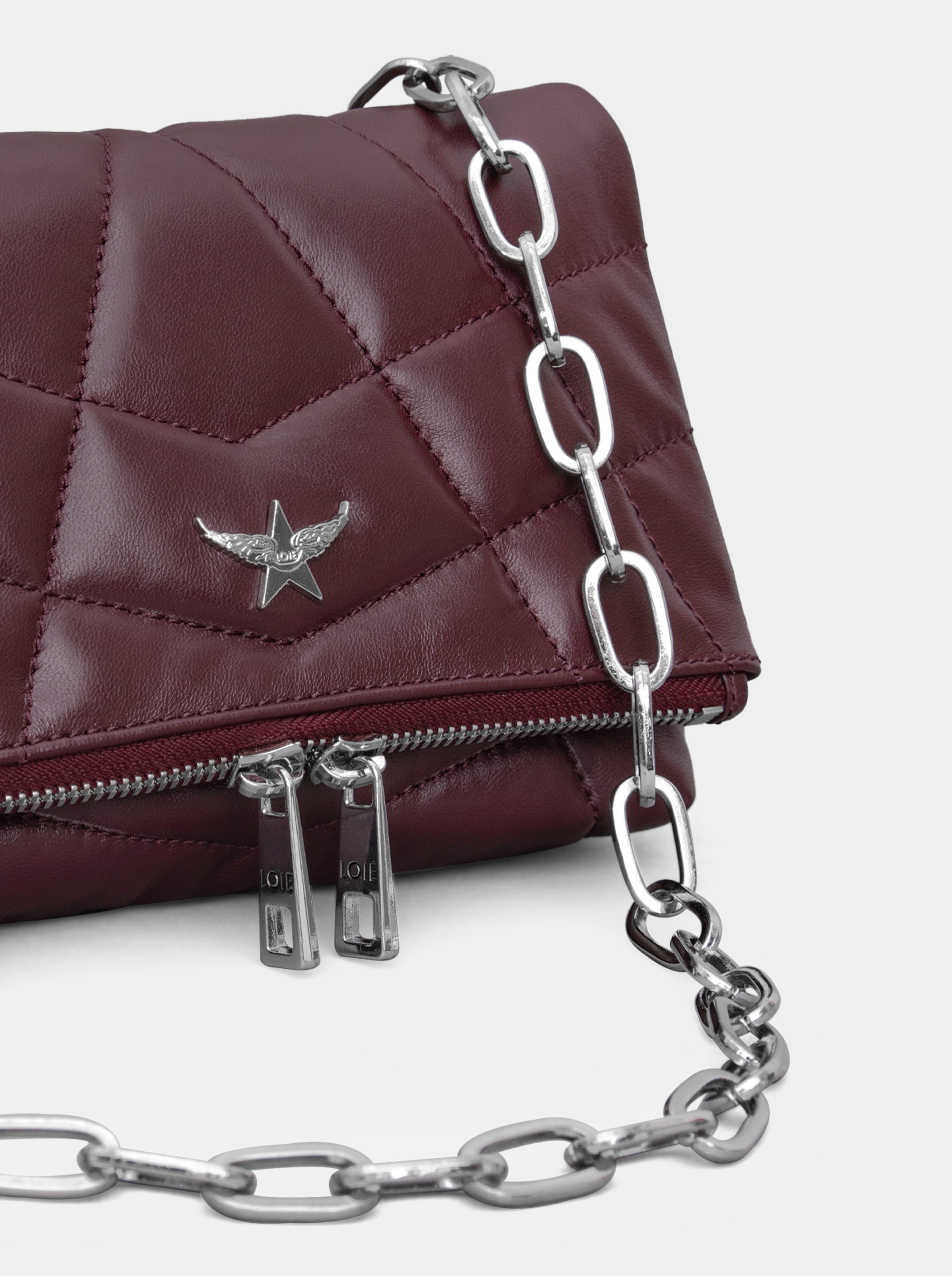 RYKERBAG MINI MAROON LEATHER BAG