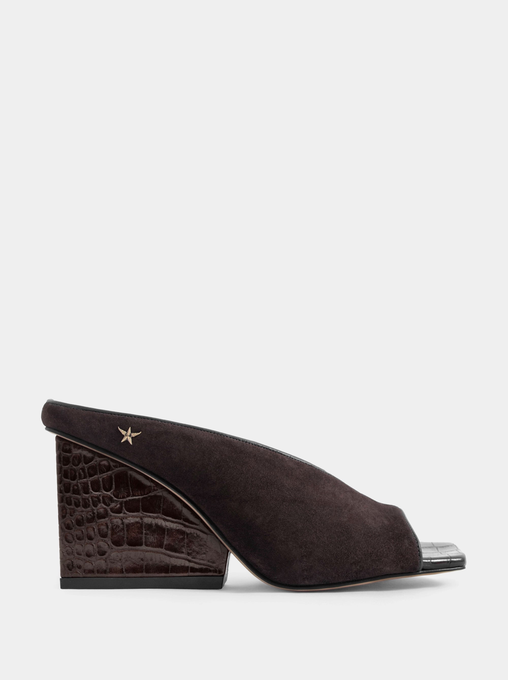 STRATEGY BROWN SUEDE SANDALS