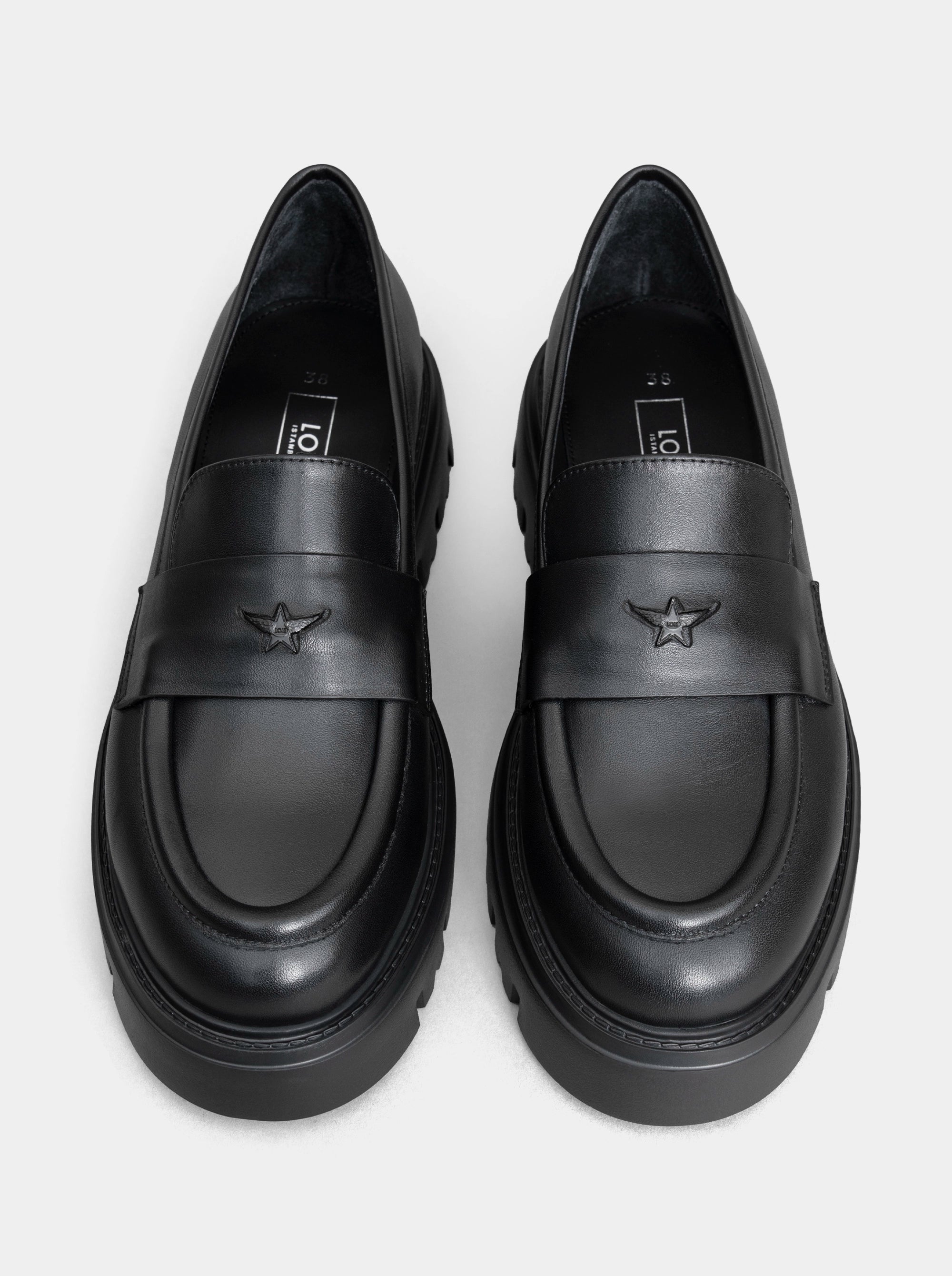 SANDERO BLACK LEATHER SHOES