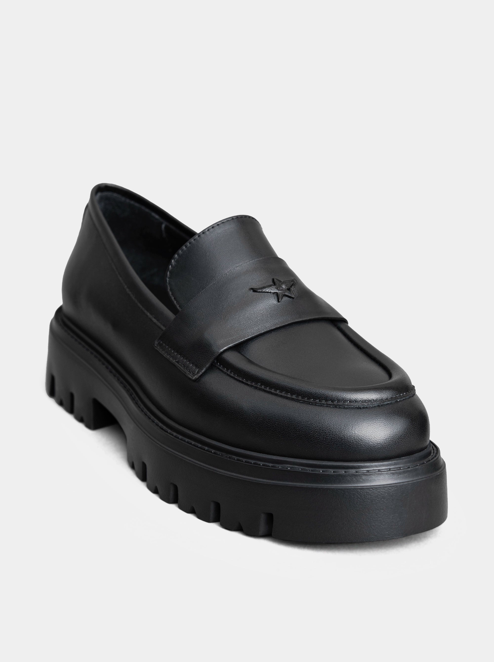 SANDERO BLACK LEATHER SHOES