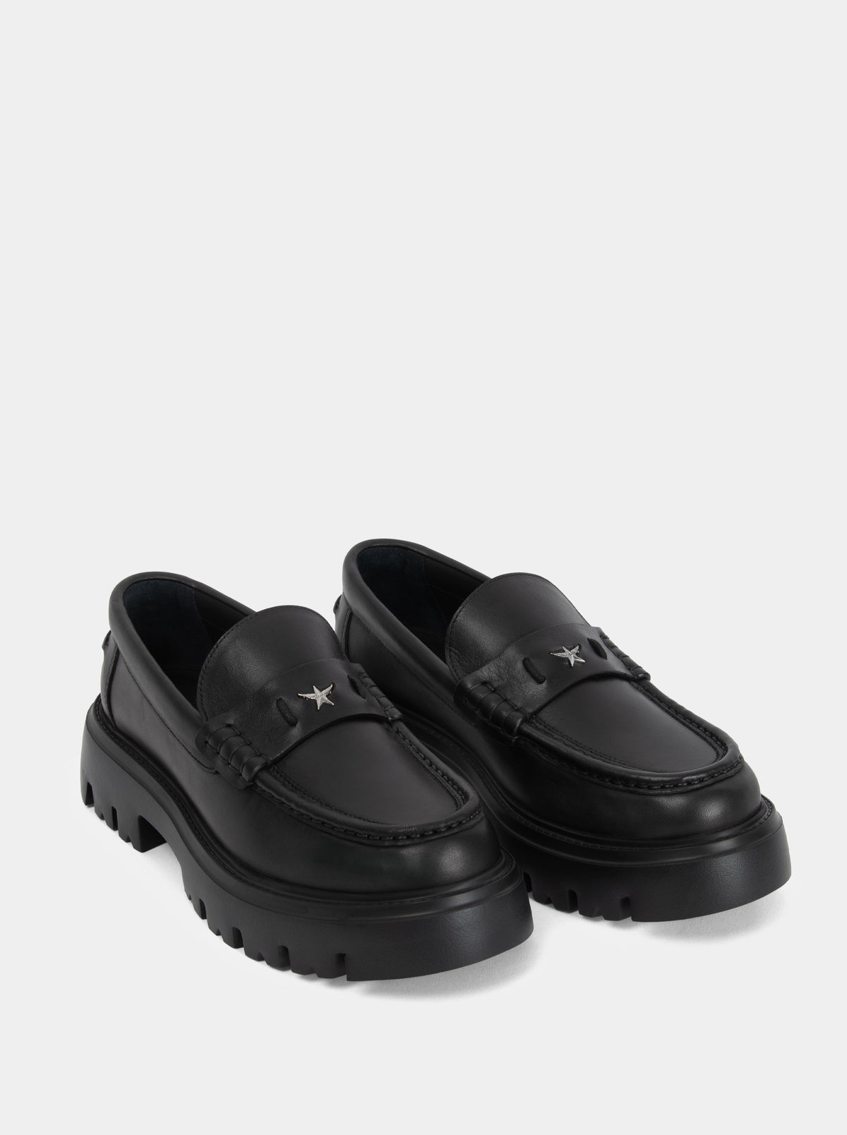 SANSA BLACK LEATHER SHOES