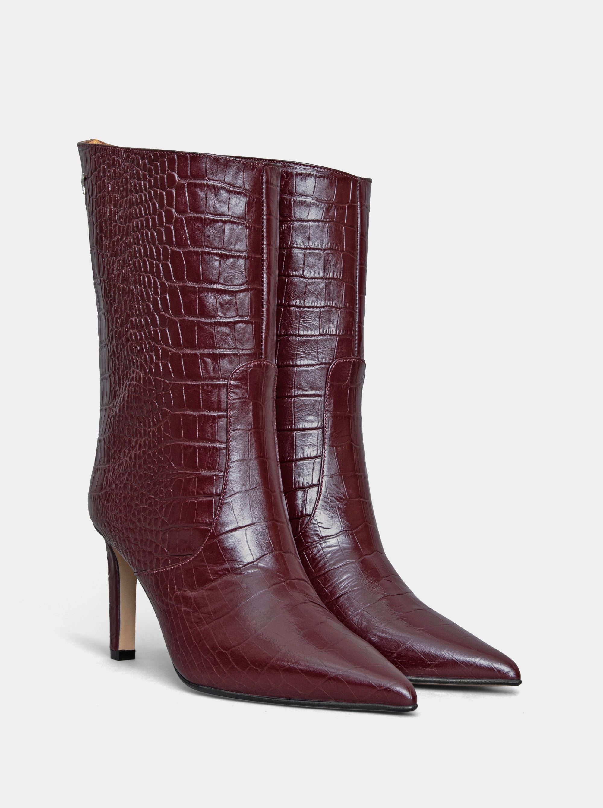 SANTA MAROON CROCO BOOTIES