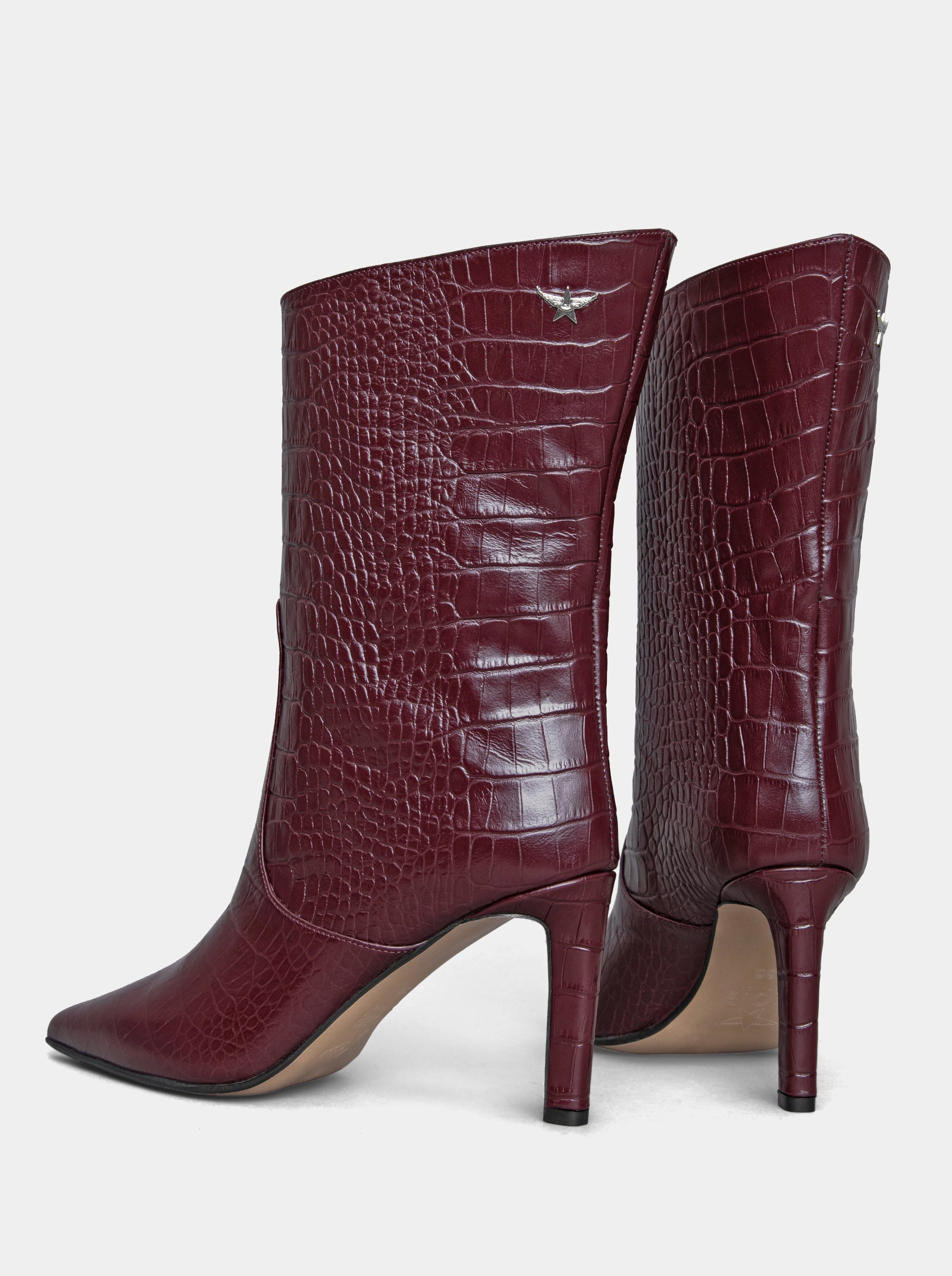 SANTA BURGUNDY CROCO BOOTIES