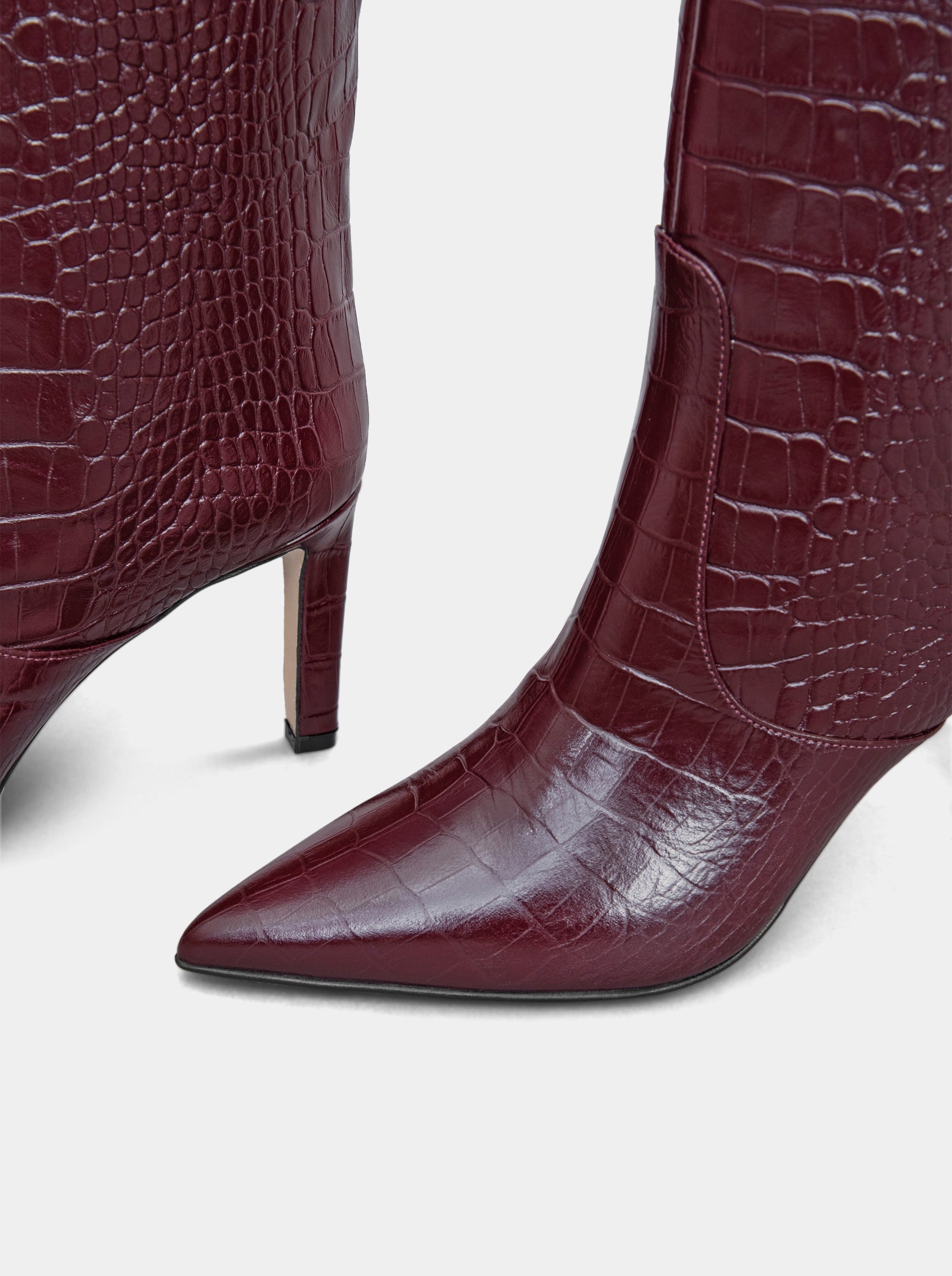 SANTA BURGUNDY CROCO BOOTIES