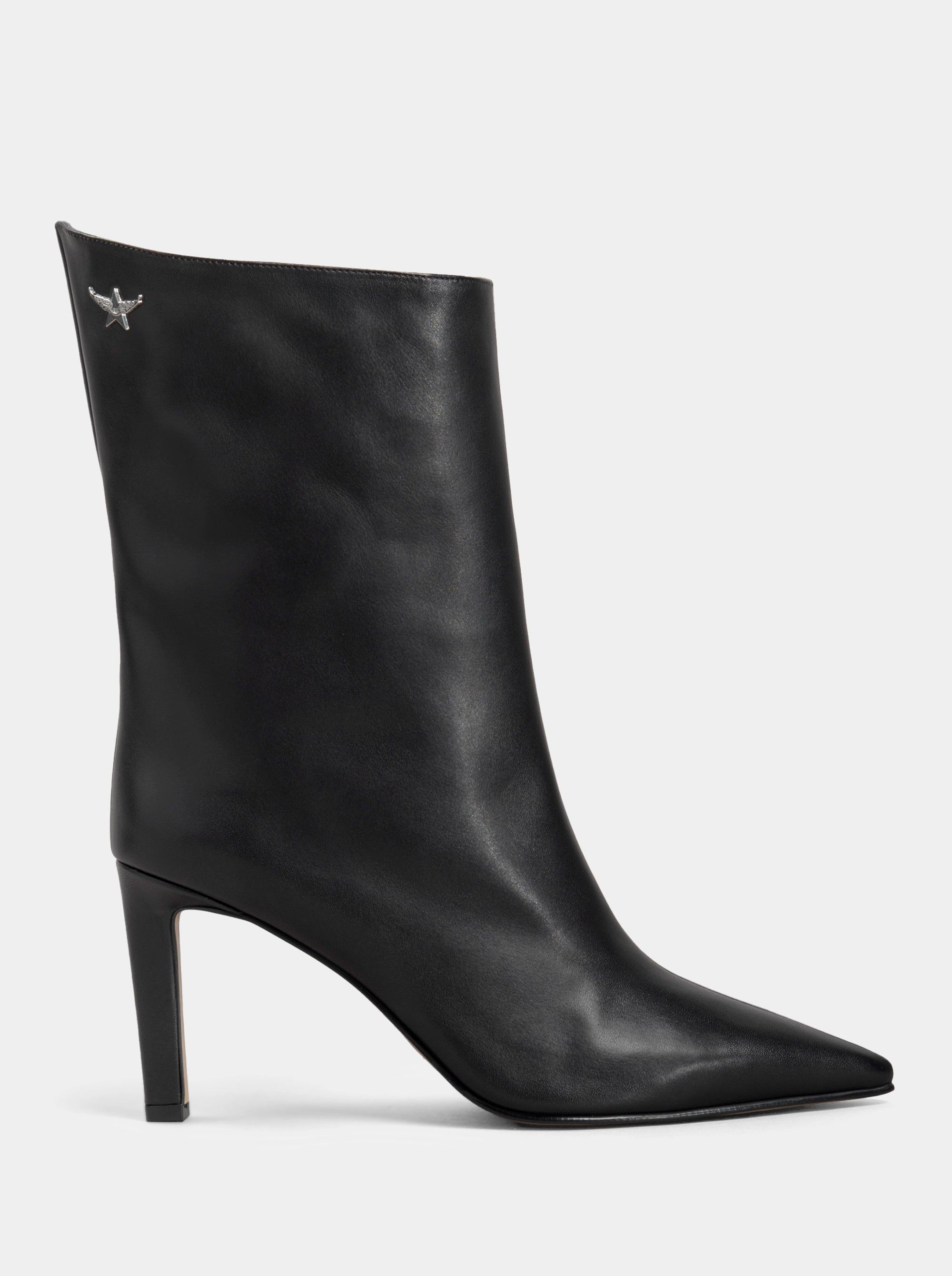 SANTA BLACK LEATHER BOOTIES