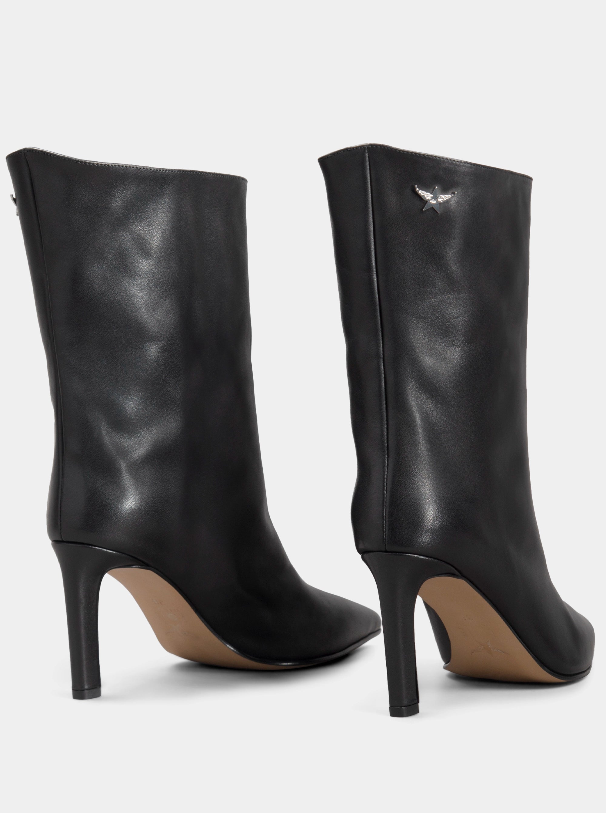 SANTA BLACK LEATHER BOOTIES