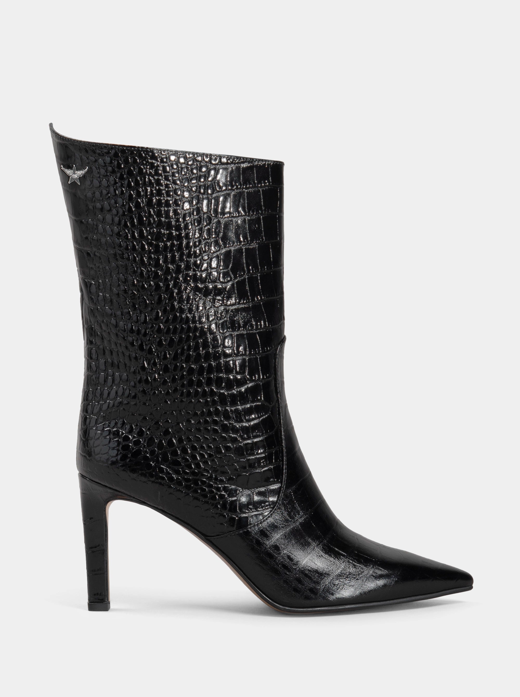 SANTA BLACK CROCO BOOTIES