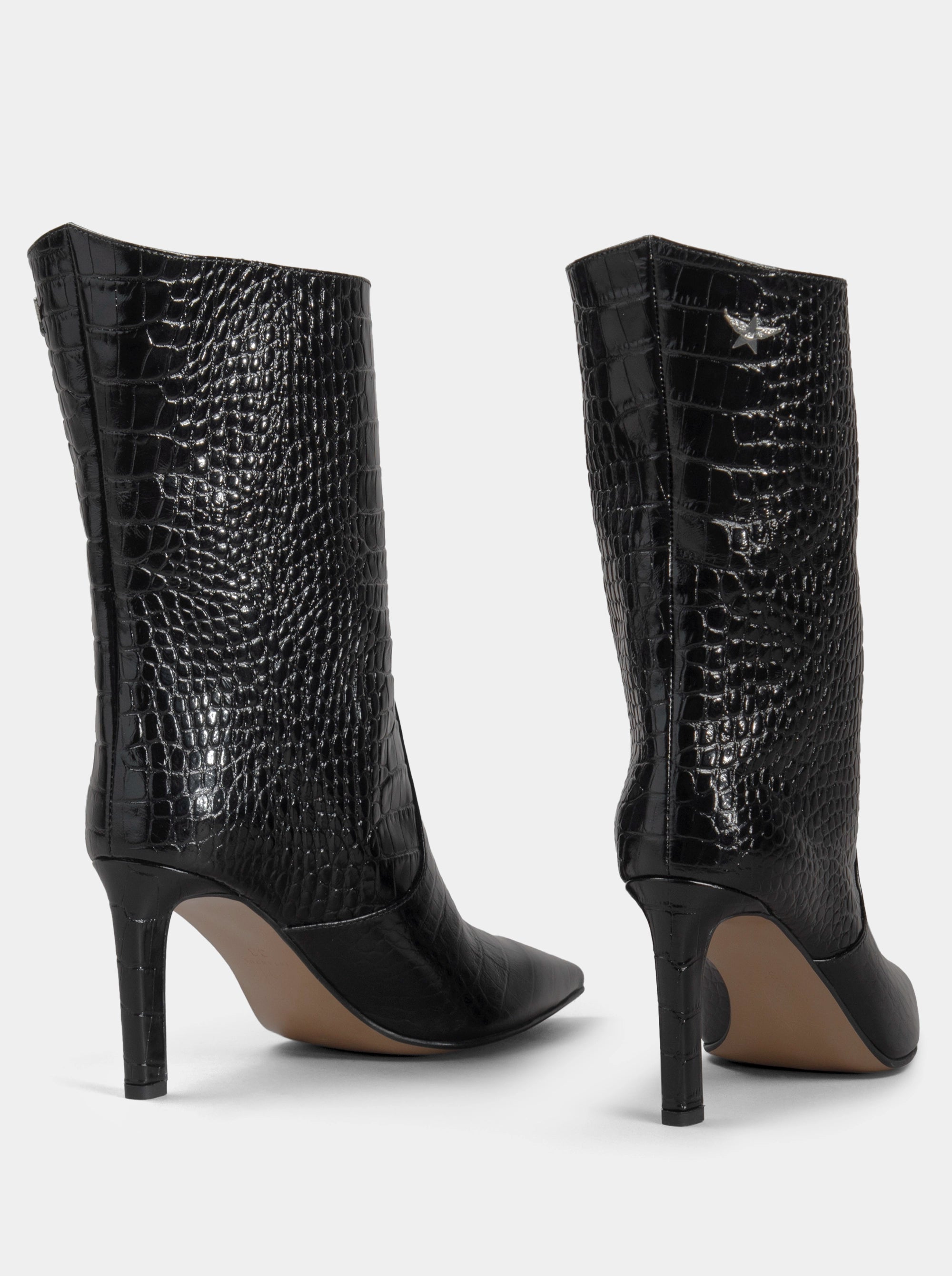 SANTA BLACK CROCO BOOTIES