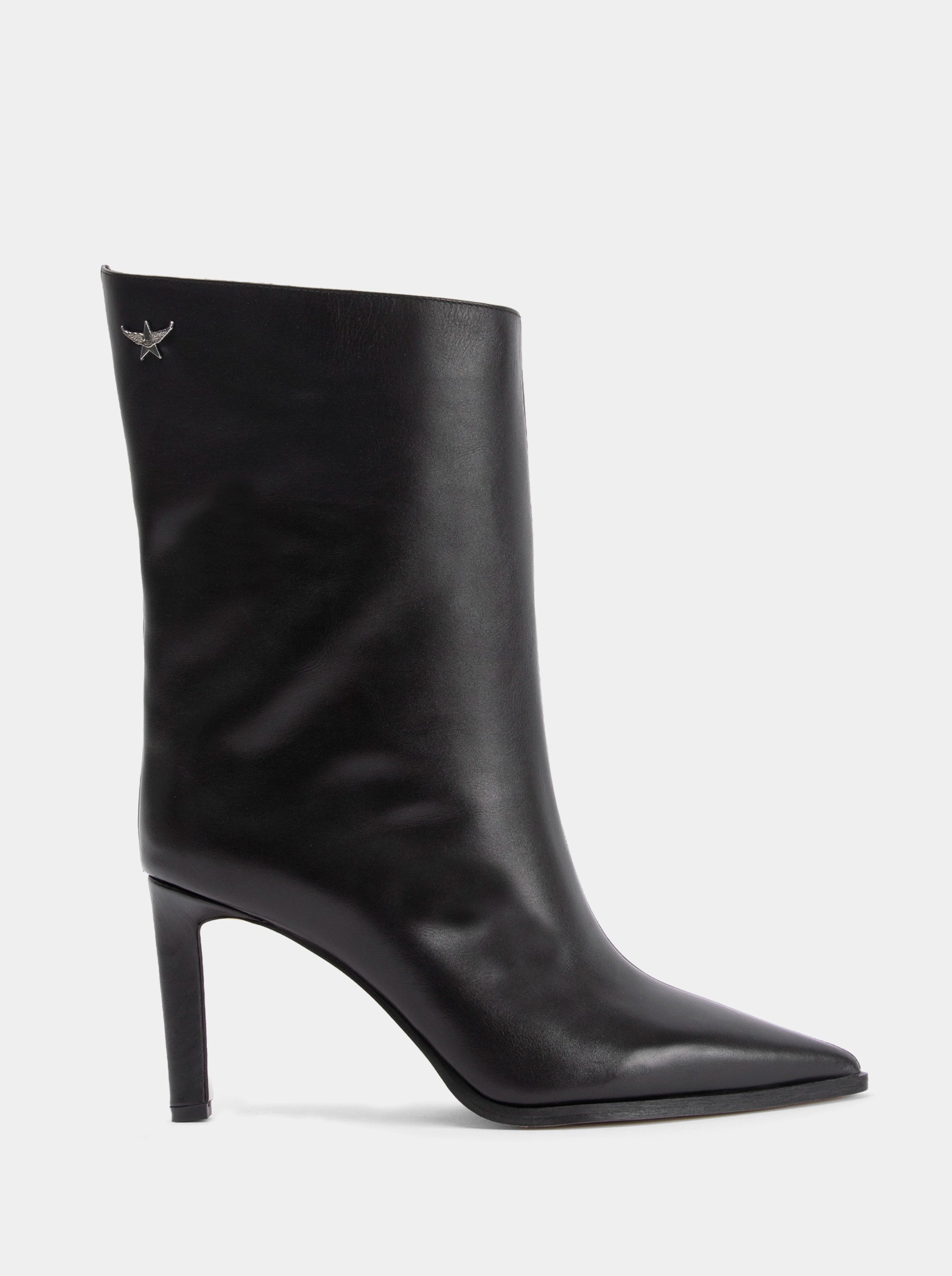 SM-100 SANTA PLUS BLACK LEATHER BOOTIES