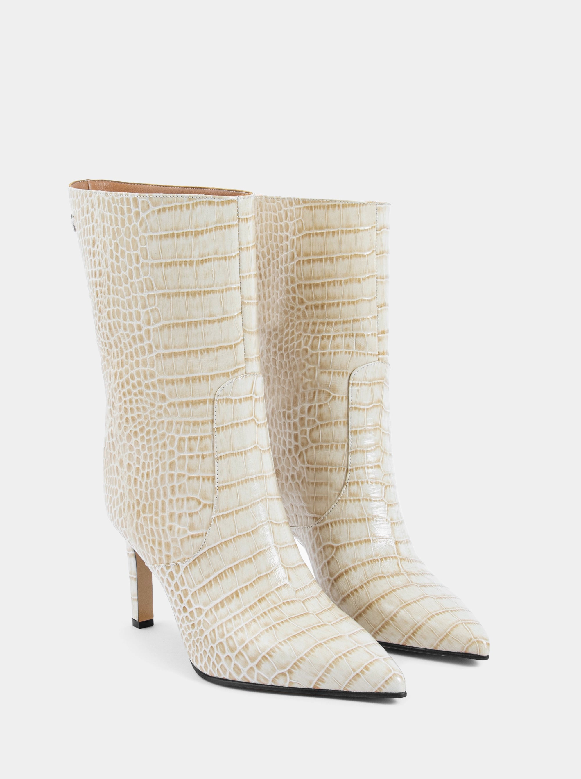 SANTA BEIGE CROCO BOOTIES