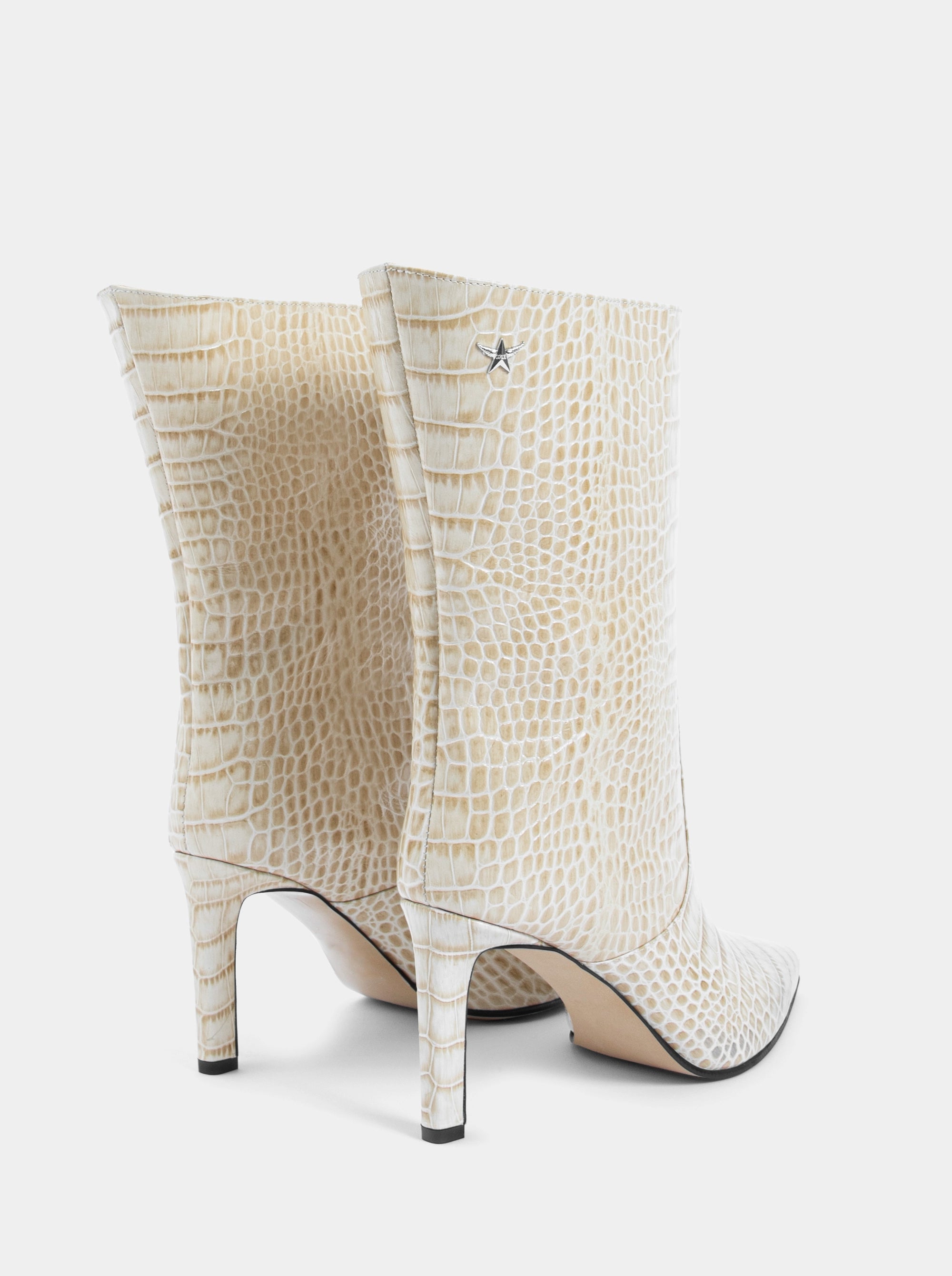 SANTA BEIGE CROCO BOOTIES