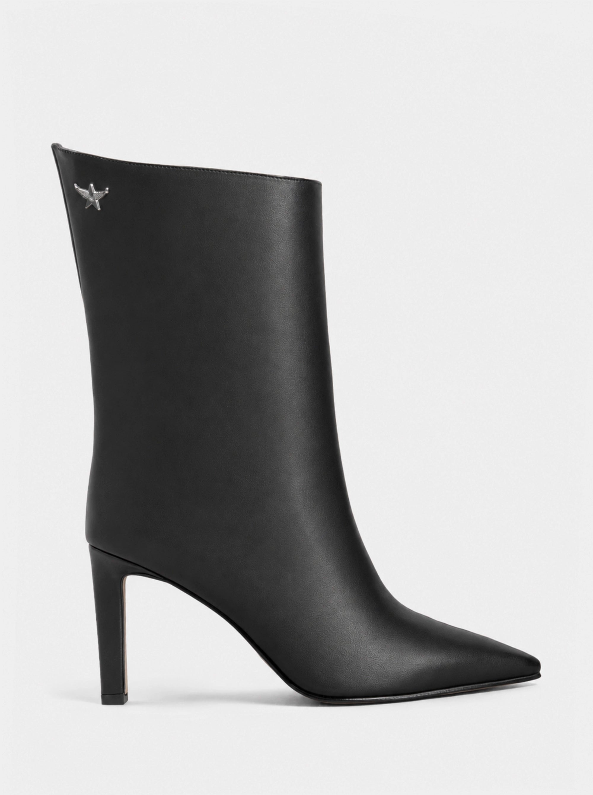SANTA BLACK LEATHER BOOTIES